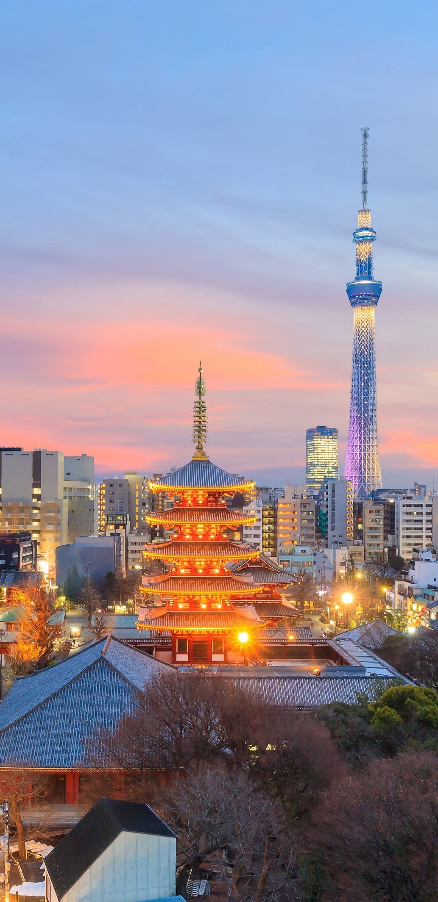 Download 1440x2960 Japan Tokyo, Skyline, Clouds, Sunset, Buildings Wallpaper for Samsung Galaxy S Note S S8+, Google Pixel 3 XL