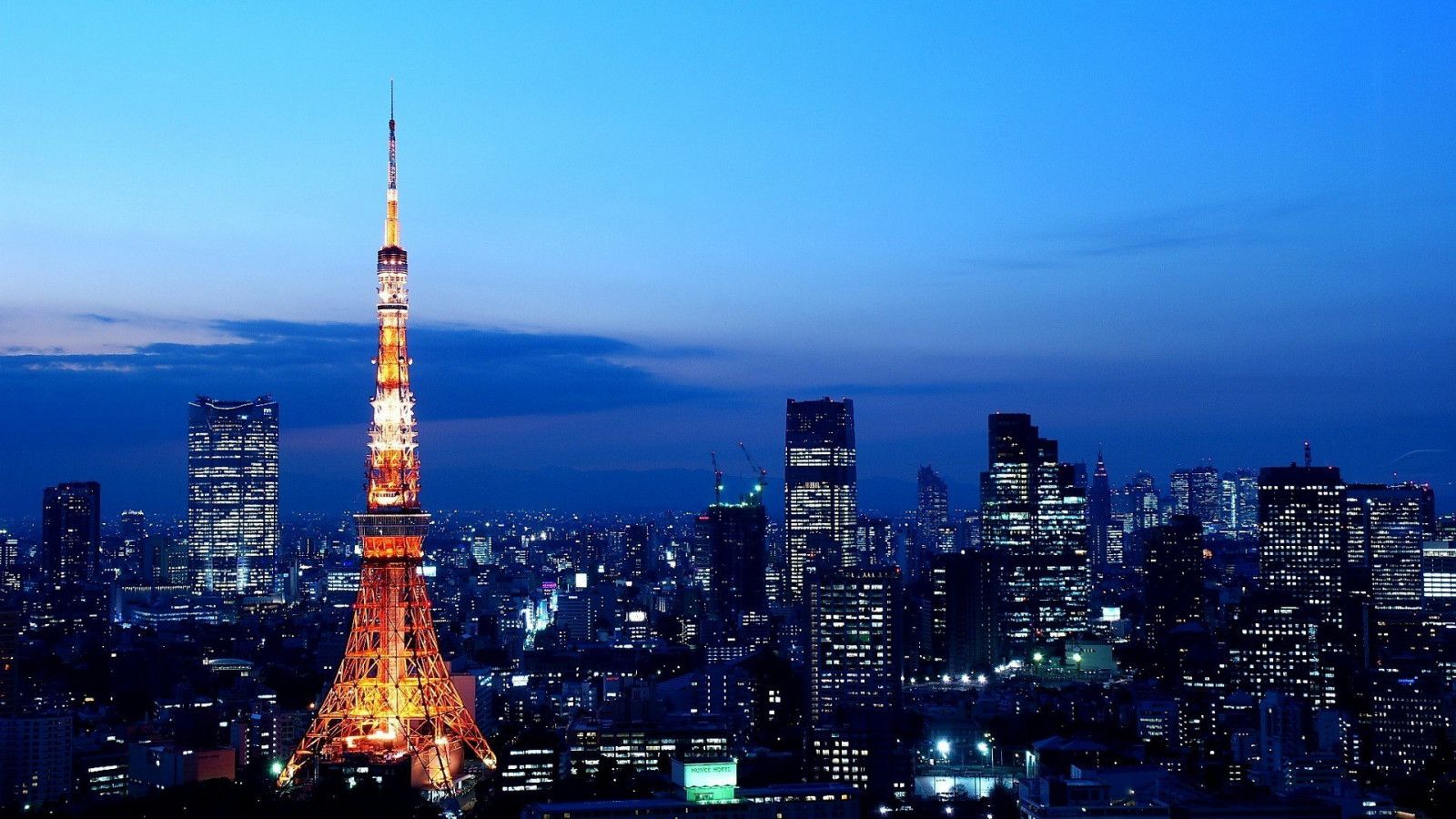 Wallpaper, 1920x1080 px, city lights, Japan, skyline, Tokyo Tower 1920x1080