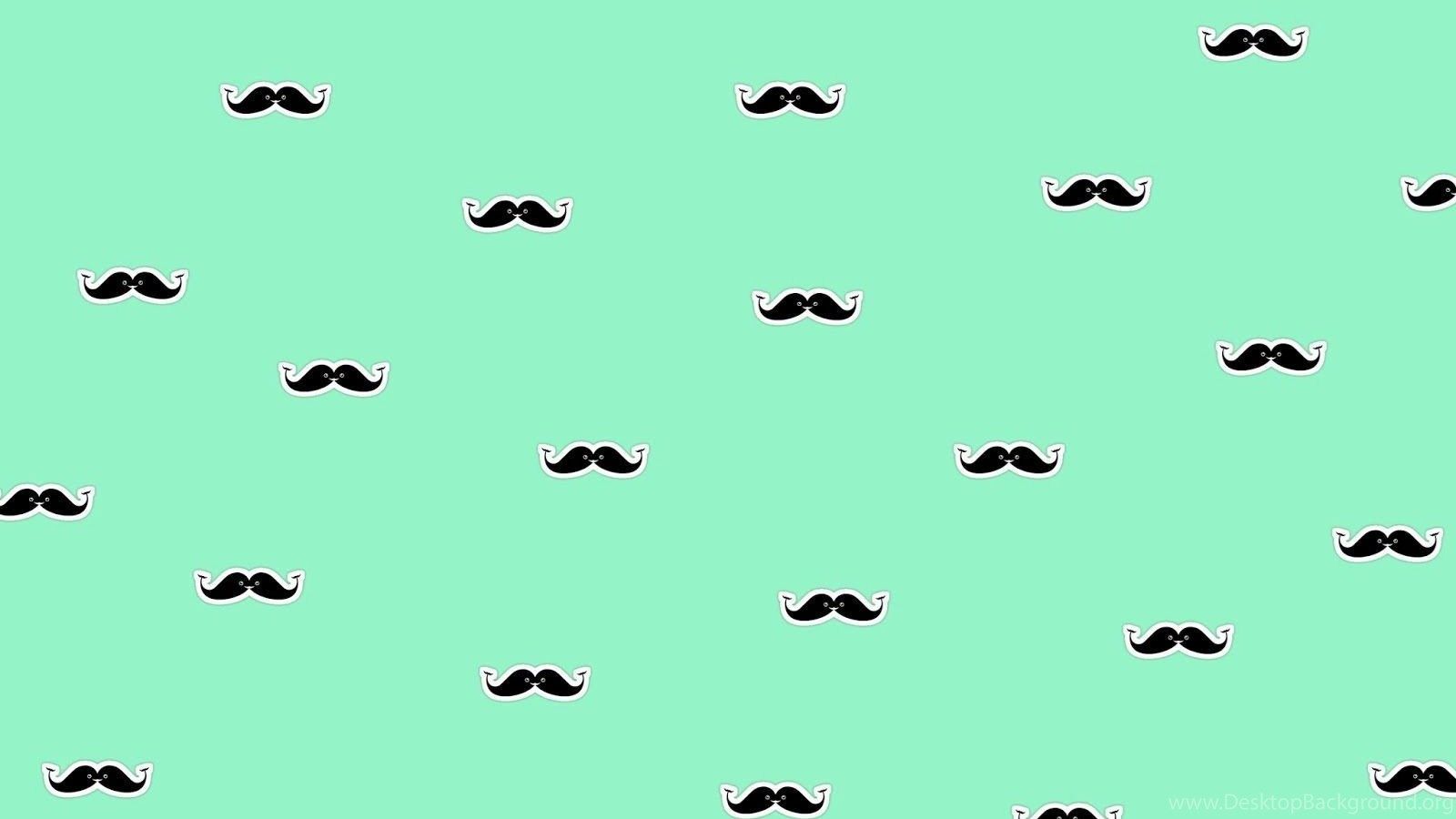 FREE: Kawaii Mustache Background Desktop Background