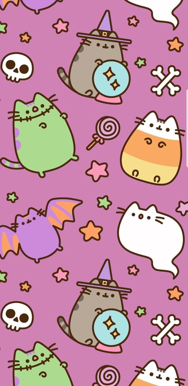 wallpaper, pusheen and kawaii