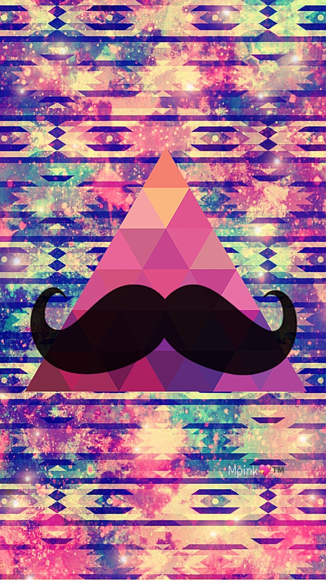 Hipster Mustache Galaxy Wallpaper