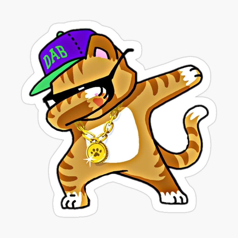 Cute Dab Cat Sticker by RedBoyShop. Cat noir costume, Cat gifts, Cat memes