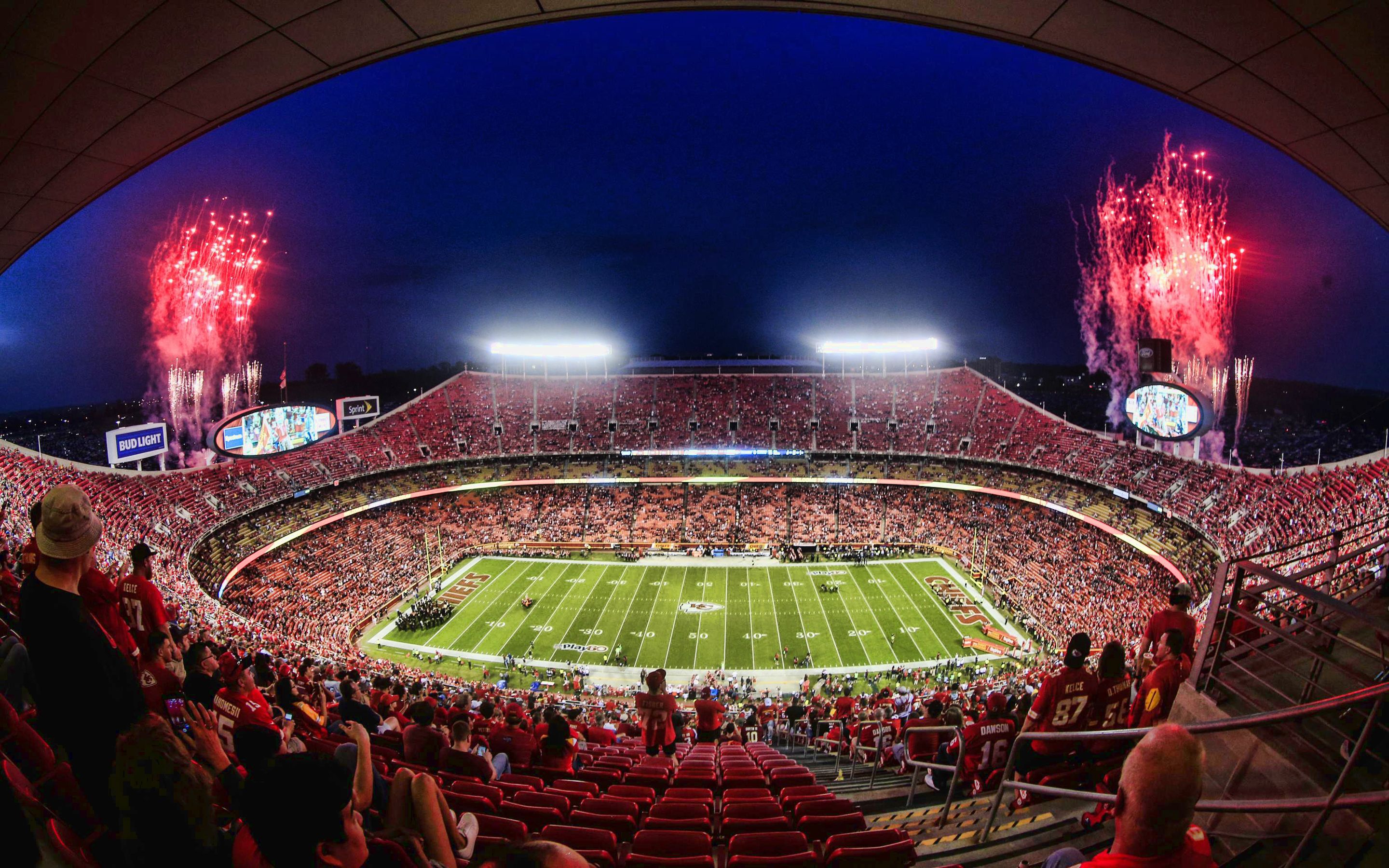 Download wallpaper Arrowhead Stadium, NFL, Kansas City Chiefs Stadium, Kansas City, Missouri, Kansas City Chiefs, american football, football stadium, National Football League, USA for desktop with resolution 2880x1800. High Quality HD picture
