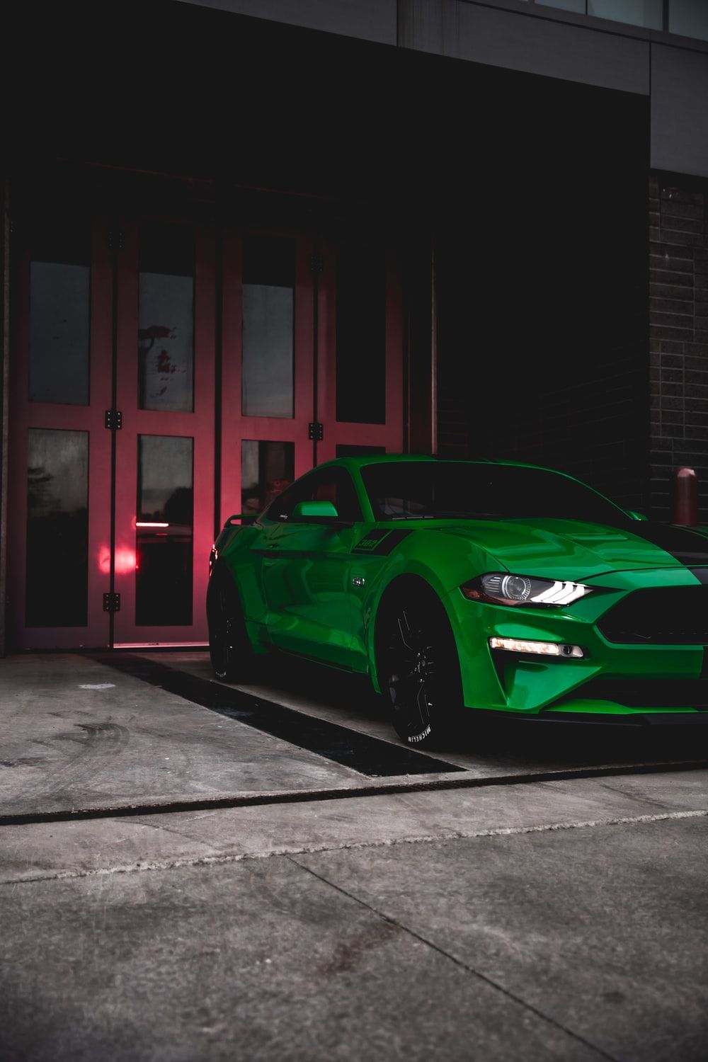 green Ford Mustang coupe photo