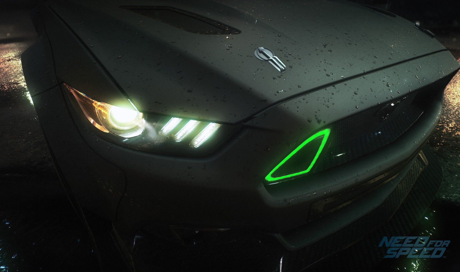anime, Racing, Car, Video Games, 2015 Ford Mustang RTR, Need For Speed, Ford Mustang Shelby, Black, Green Wallpaper HD / Desktop and Mobile Background