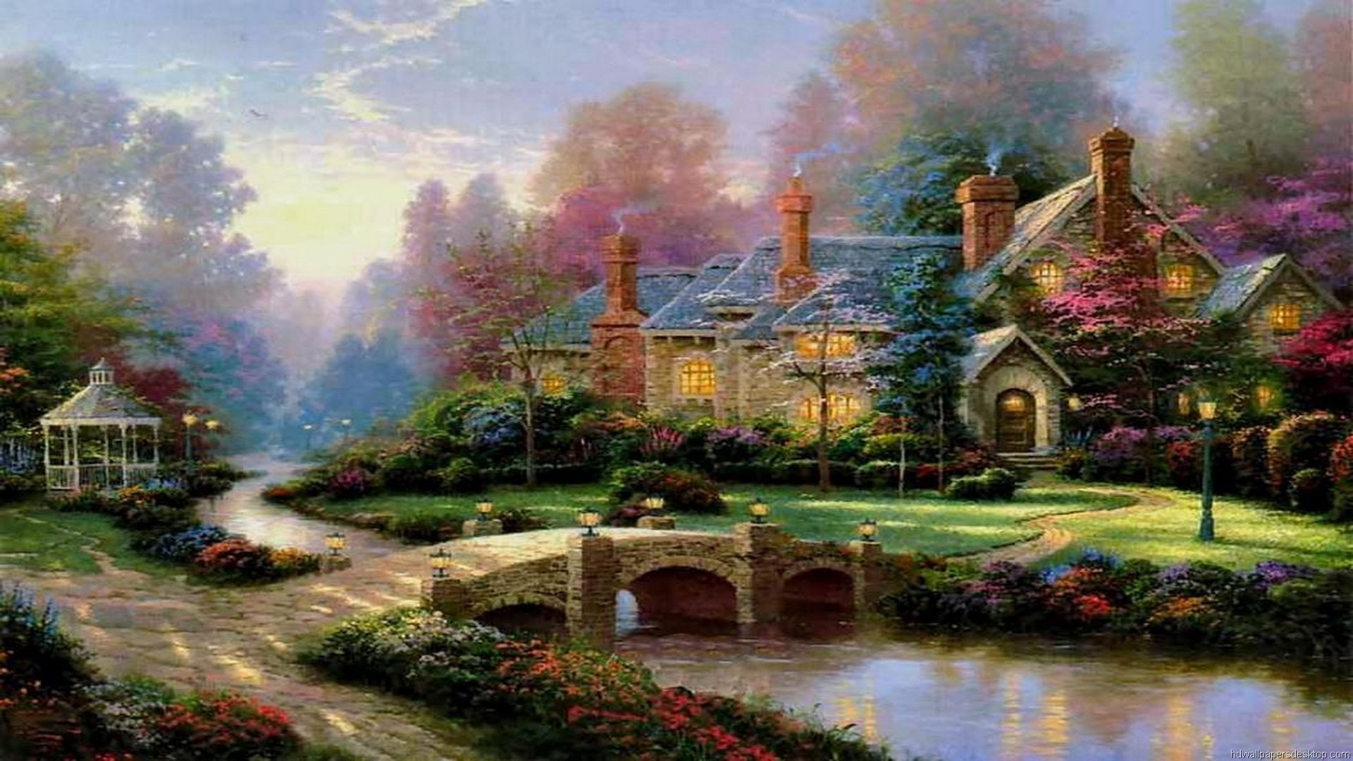 Free download Thomas Kinkade Summer Paintings Thomas Kinkade Wallpaper [1920x1080] for your Desktop, Mobile & Tablet. Explore Kinkade Wallpaper. Thomas Kinkade Desktop Wallpaper, Thomas Kinkade Desktop Wallpaper Christmas, Thomas