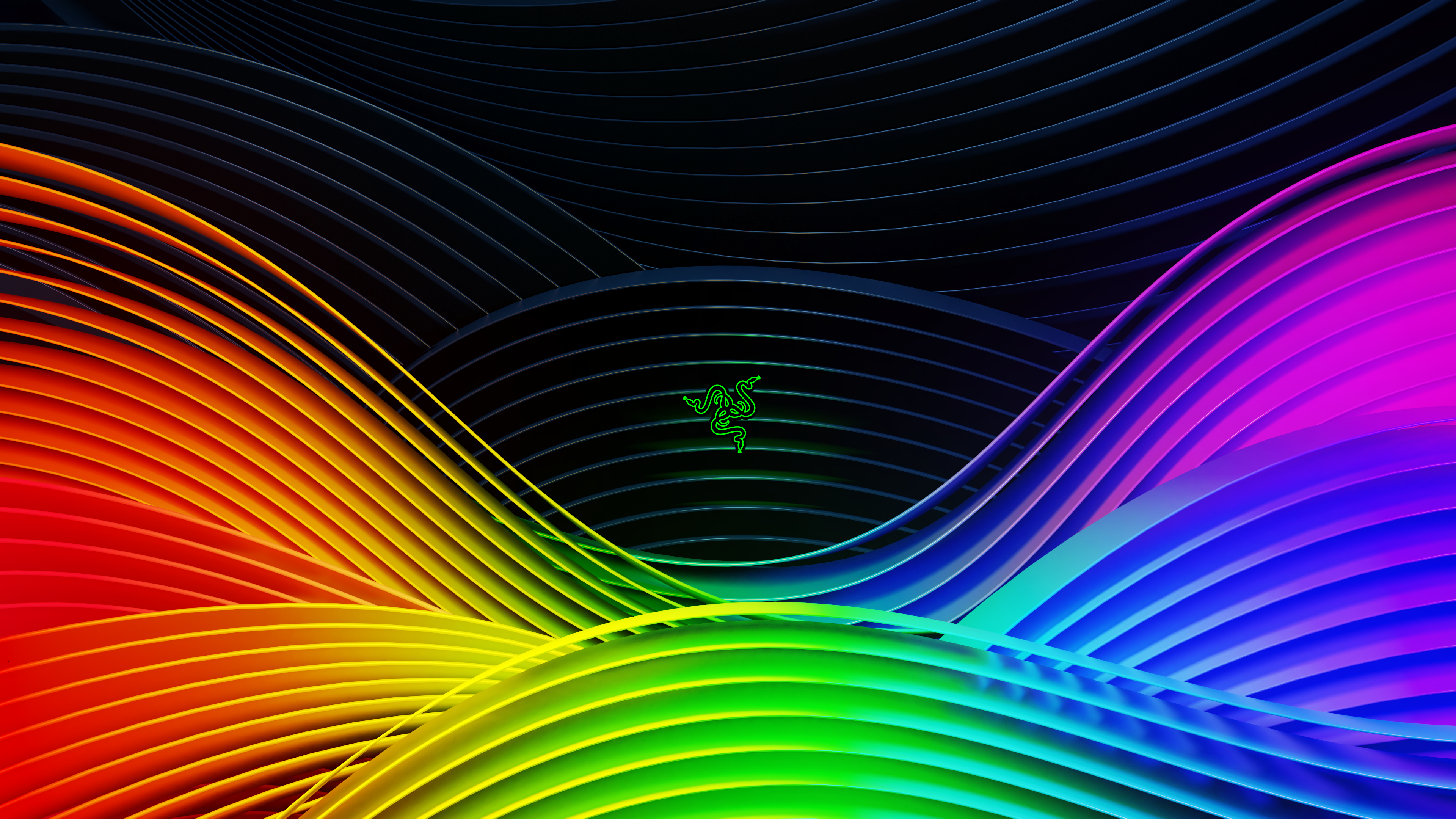Razer Wallpaper 4K, Colorful, Spectrum, Waves, Ridges