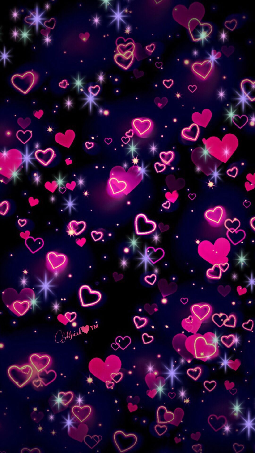 Heart Cute Heart Black Wallpaper For Girls