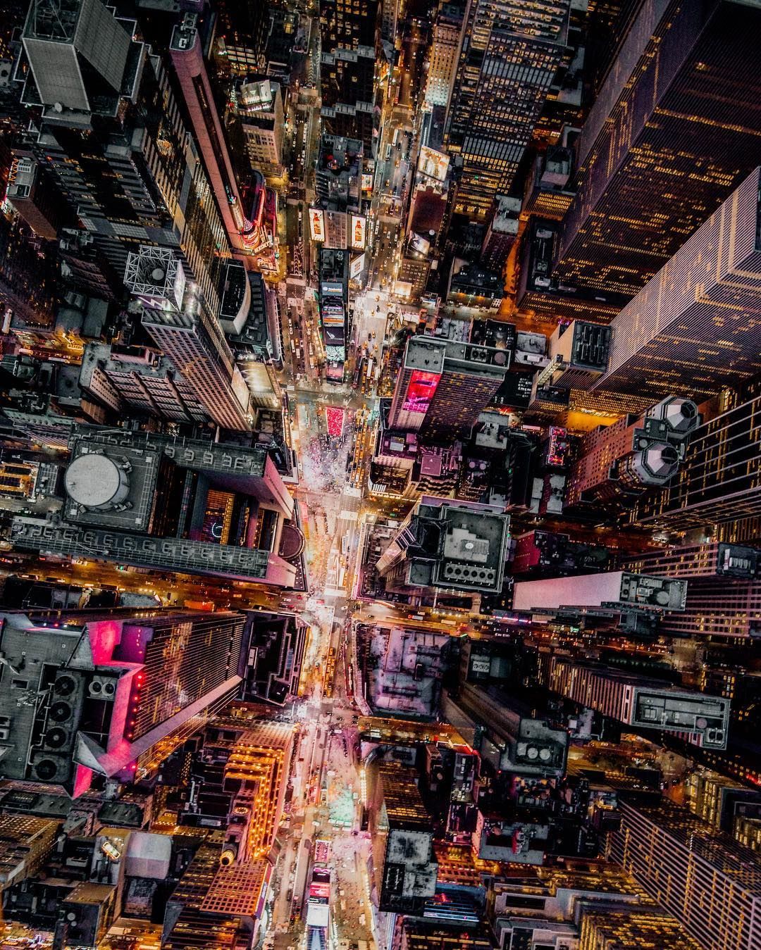 A bird's eye view of Times Square, NYC [1080×1349] by ai.visuals. Birds eye view city, Times square new york, New york city travel