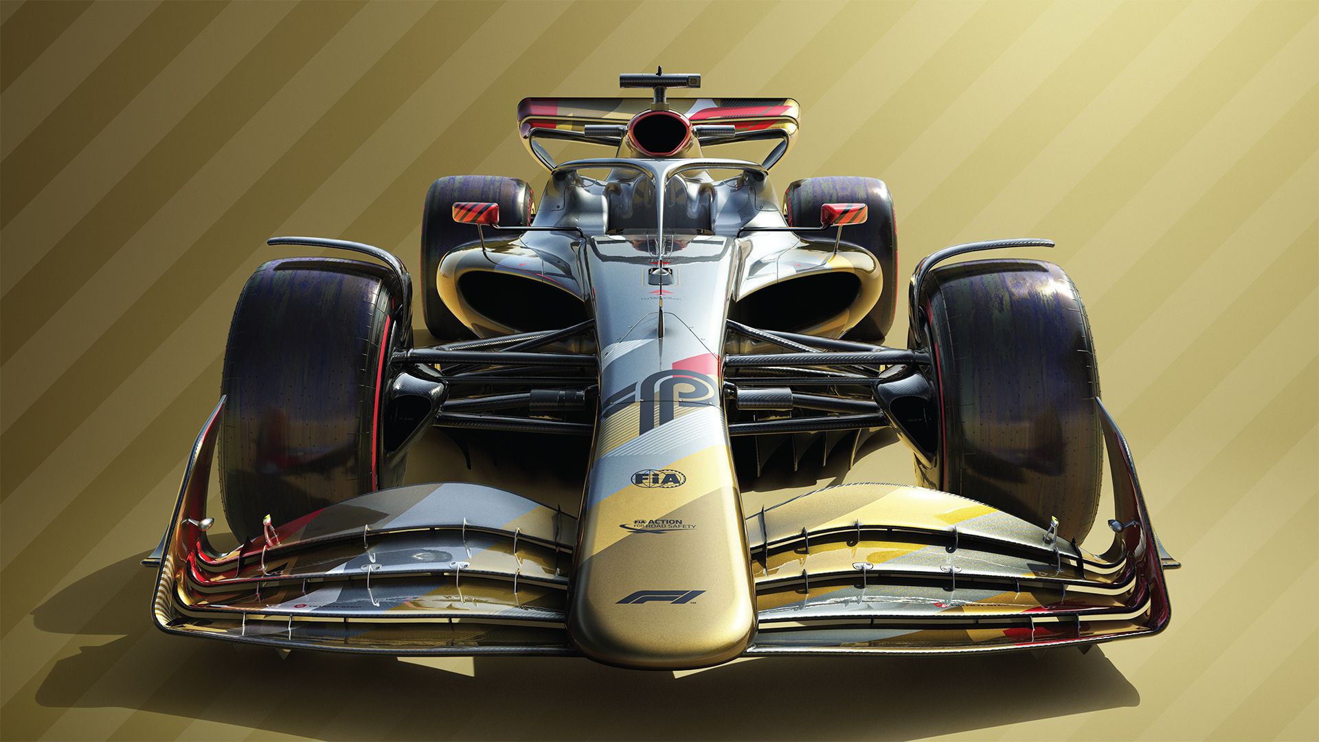 Realistic rendering of the 2022 car for one of F1's 70th Anniversary Posters, 2020s The Future Lies Ahead: formula1