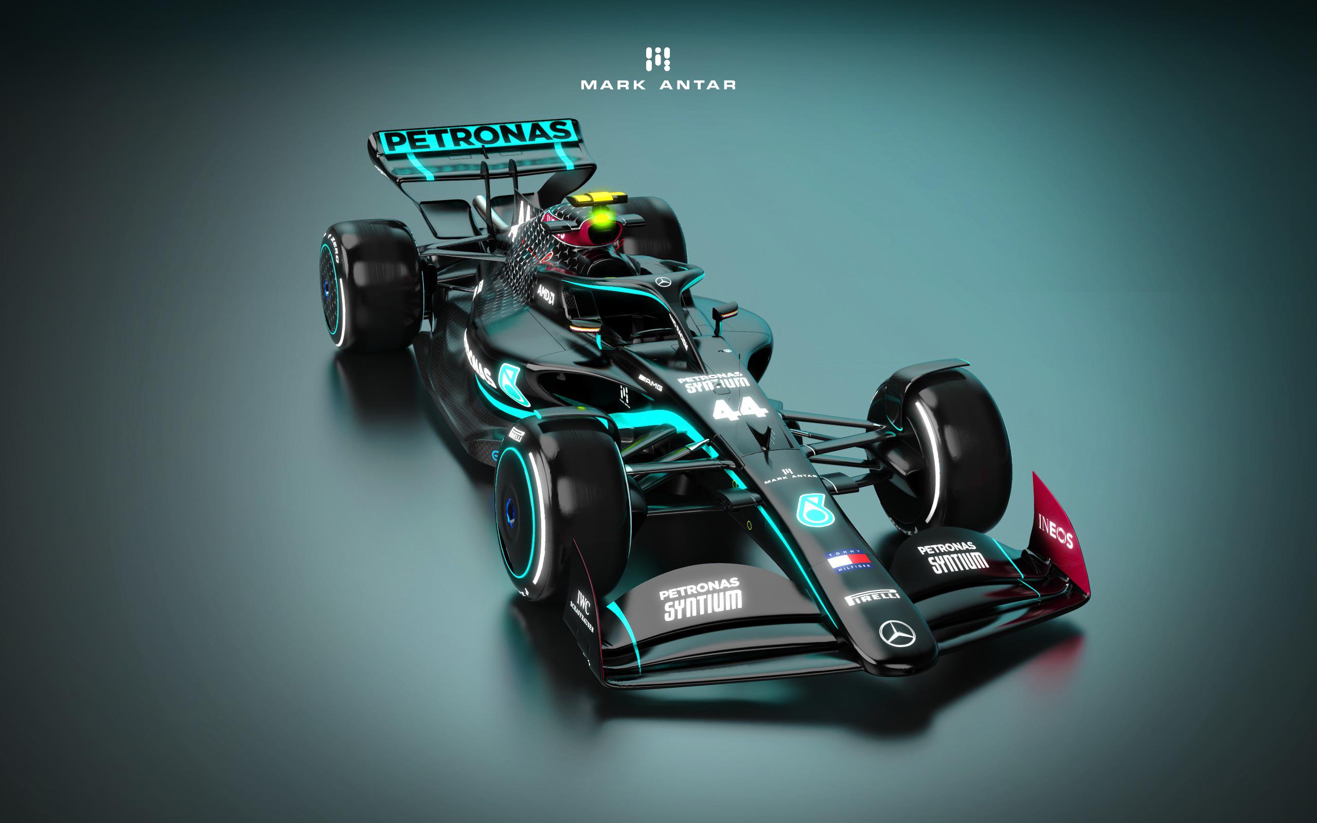 OC My 2022 Mercedes livery based on their new black design: formula1