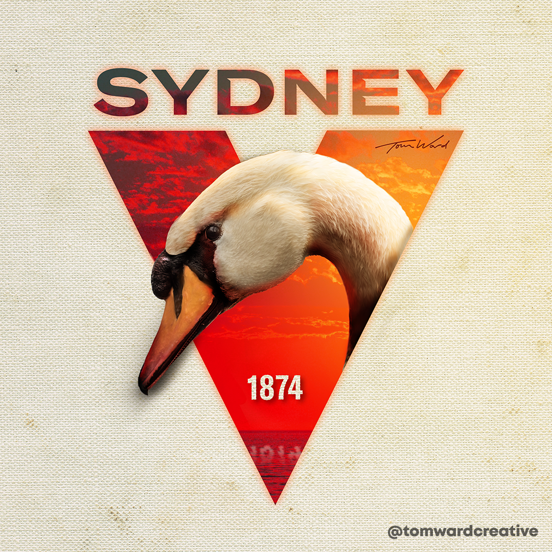 Realistic version of the new Sydney Swans logo: AFL