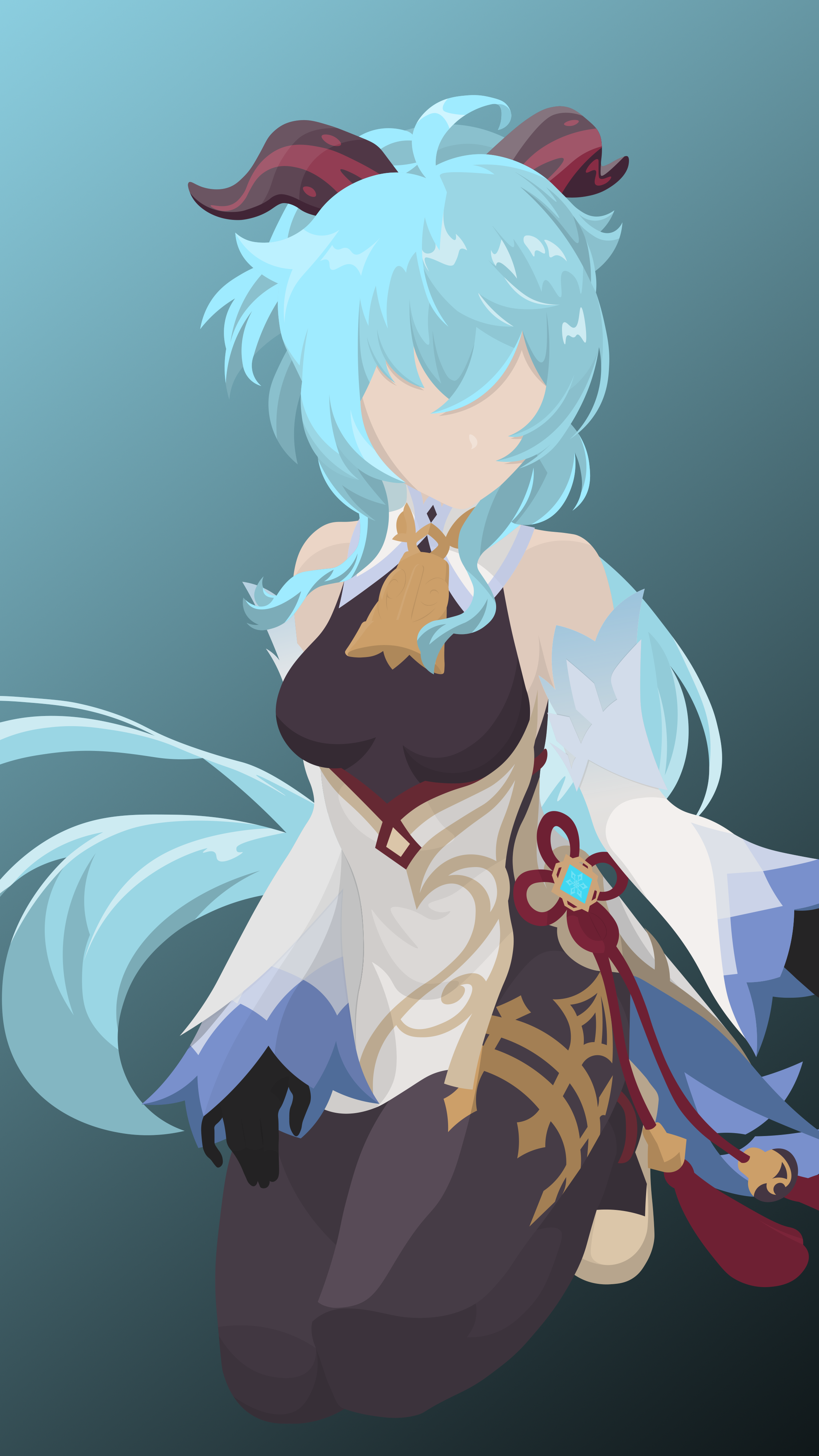 Minimalistic Ganyu [Genshin Impact] (2250×4000)