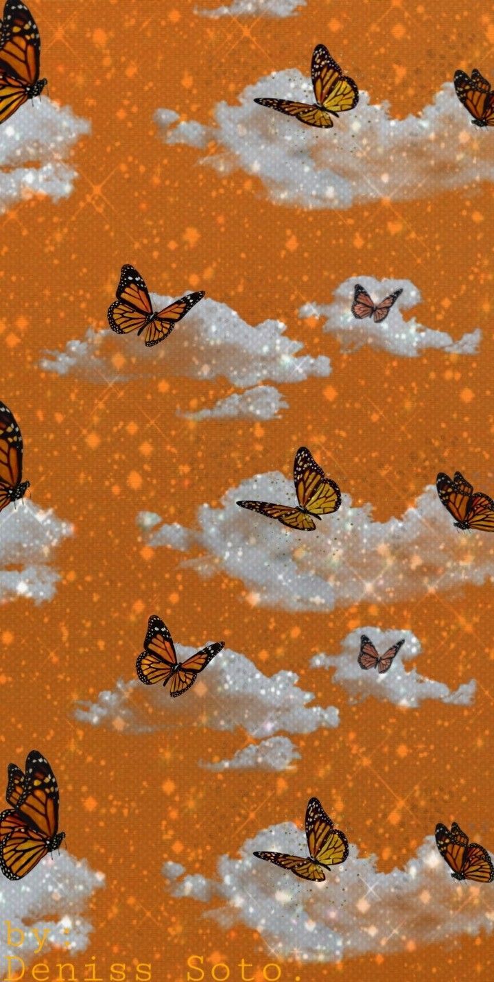 Butterfly shine. Cute tumblr wallpaper, Aesthetic iphone wallpaper, Wallpaper orange