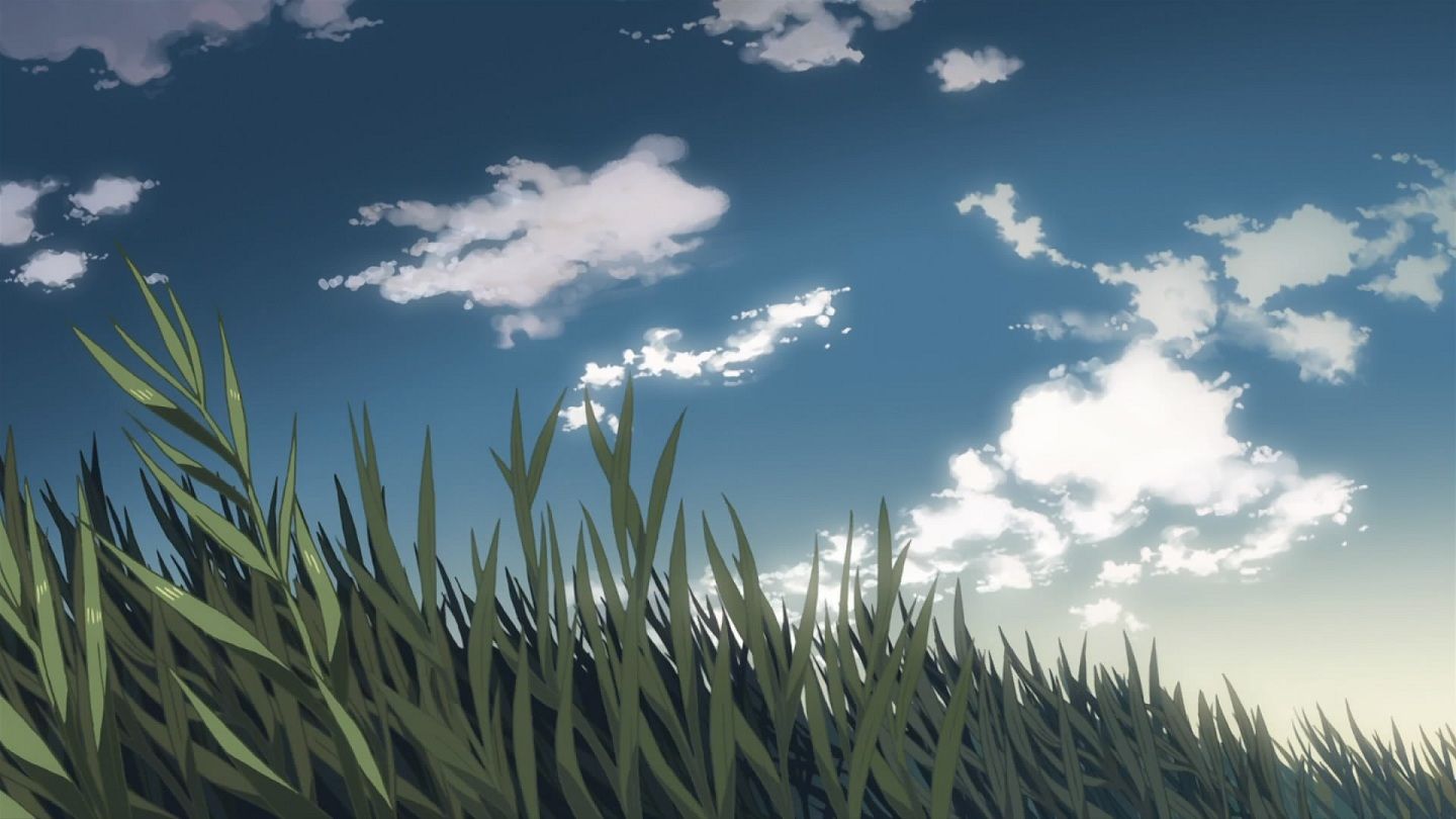 Download Enchanting Anime Landscape of Vast Open Field Wallpaper |  Wallpapers.com
