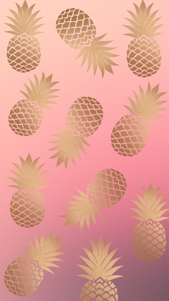 Pink Gold Pineapple Wallpaper