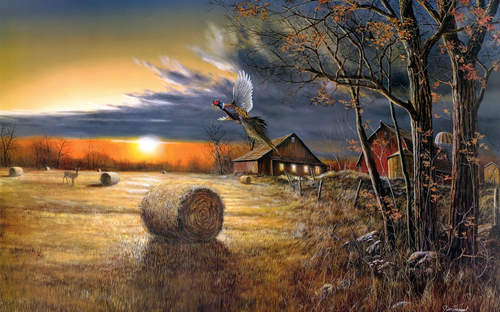 jim hansel, Artistic, Paintings, Prints, Country, Rustic, Farmlands, Landscapes, Sunsets, Sunrises, Scenic, Autumn, Fall, Seasons Wallpaper HD / Desktop and Mobile Background