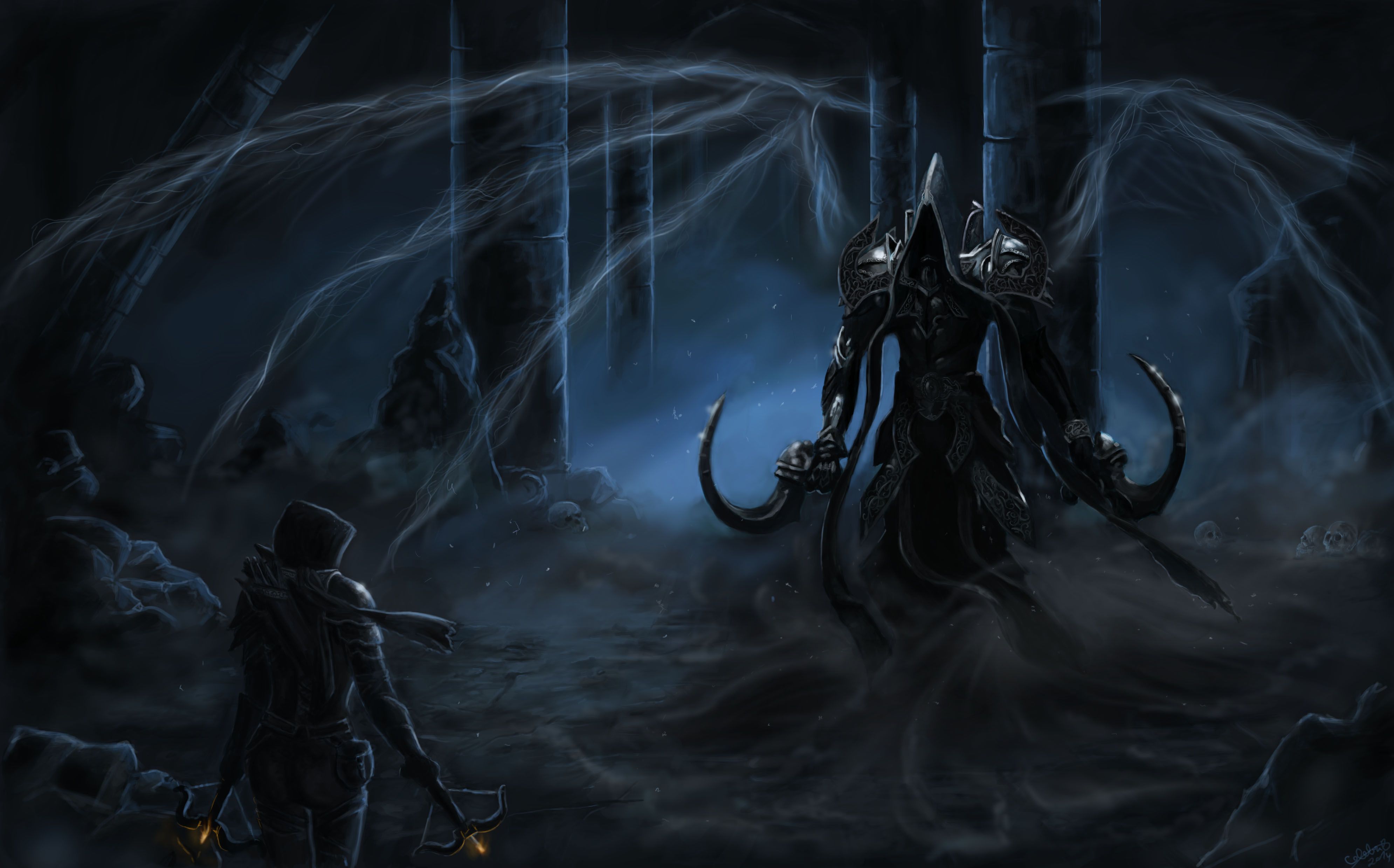 Wallpaper Diablo III: Reaper Of Souls 3840x2160. Tags: Malthael, Barbarian, Witch Doctor