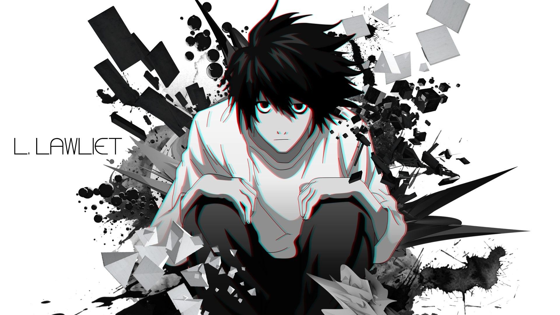 Wallpaper, Death Note, L Death Note, anime 1920x1080