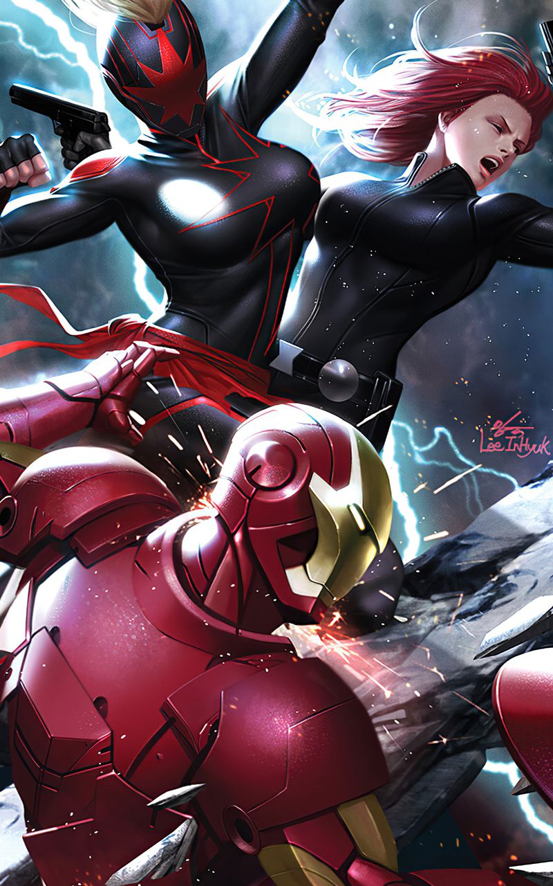 Dark Captain Marvel Vs Iron Man And Black Widow Nexus 7, Samsung Galaxy Tab 10, Note Android Tablets HD 4k Wallpaper, Image, Background, Photo and Picture