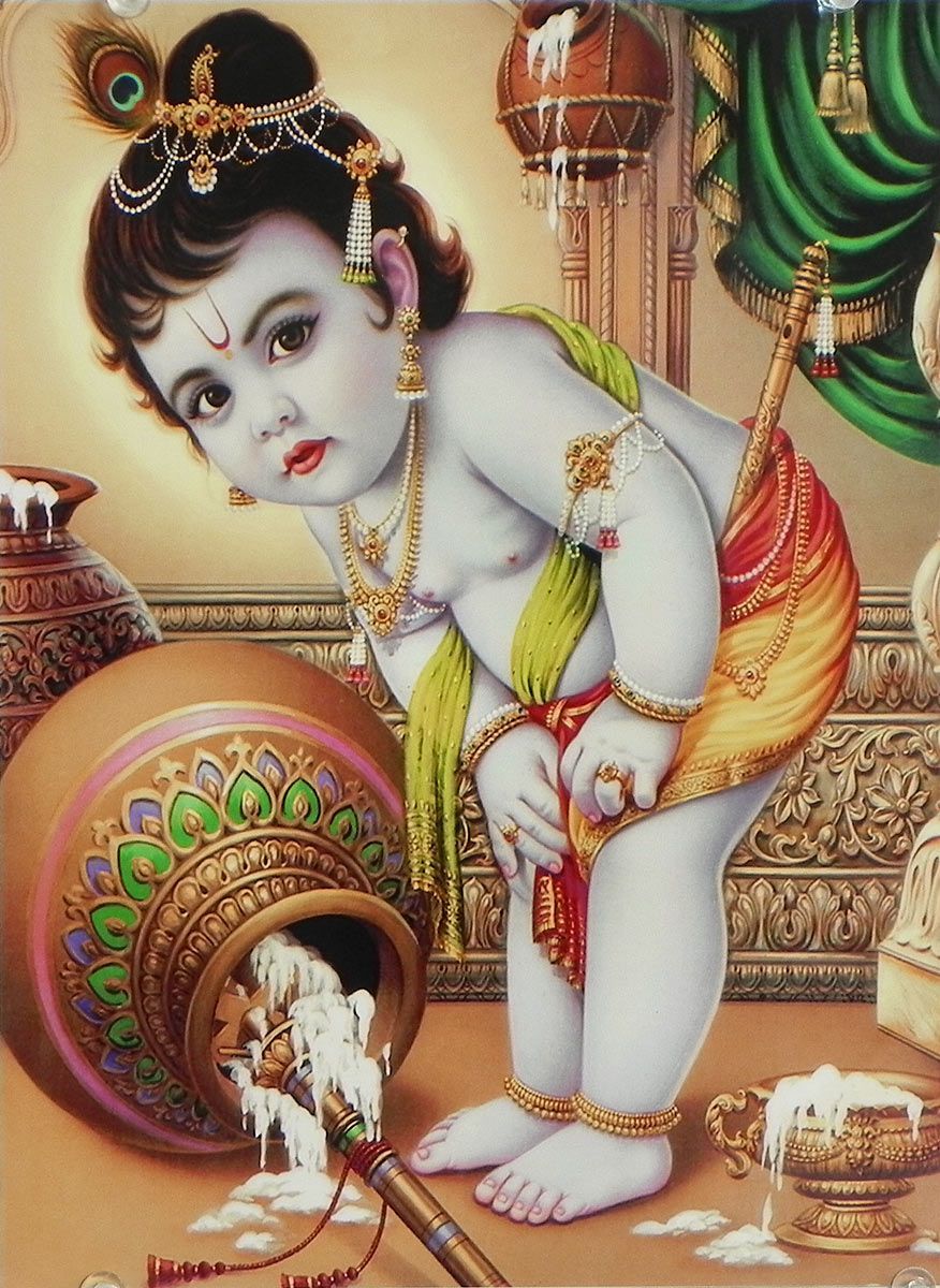 Makhan Chor Krishna Print x 8 inches. Cute krishna, Baby krishna, Lord krishna HD wallpaper