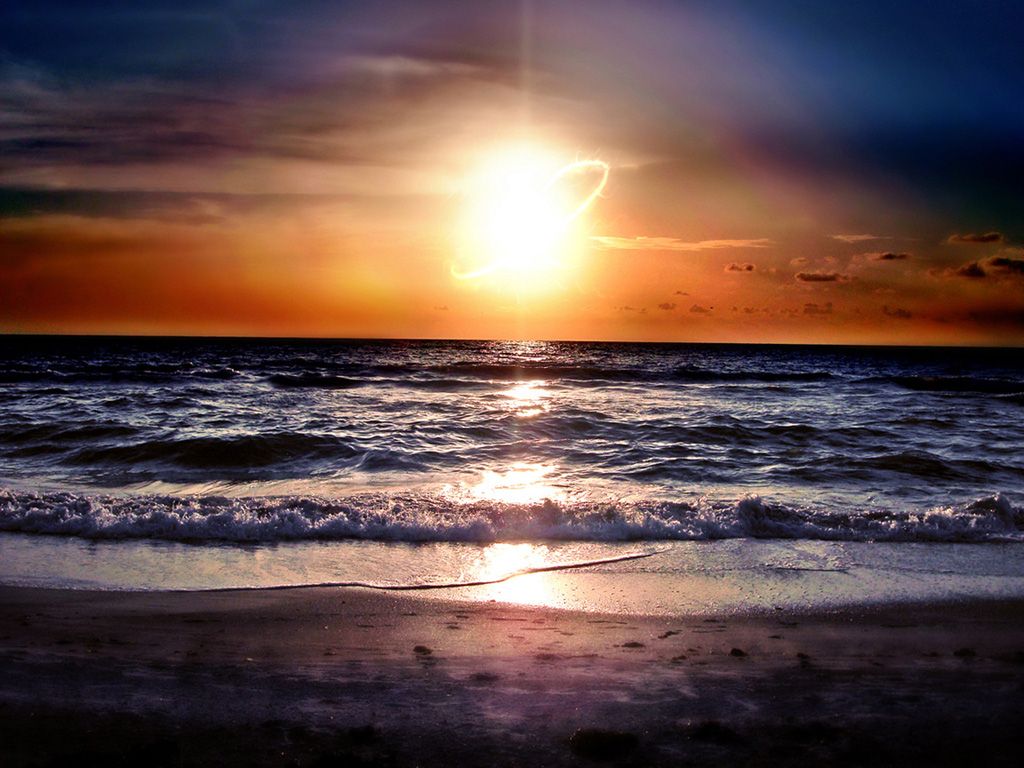 Sunset On The Beach Wallpaper