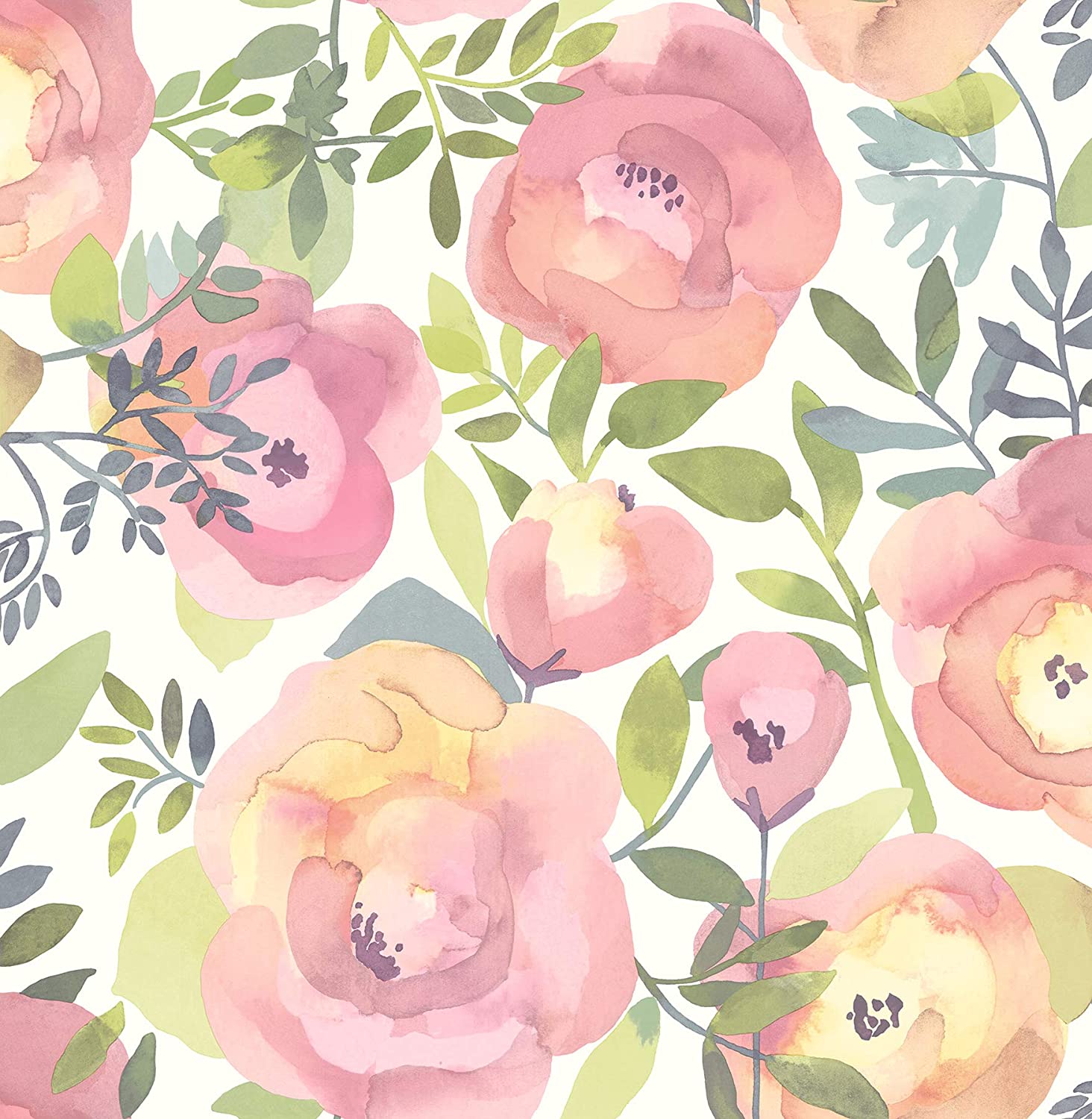 NuWallpaper NU3035 Peachy Keen Pink Peel & Stick Wallpaper