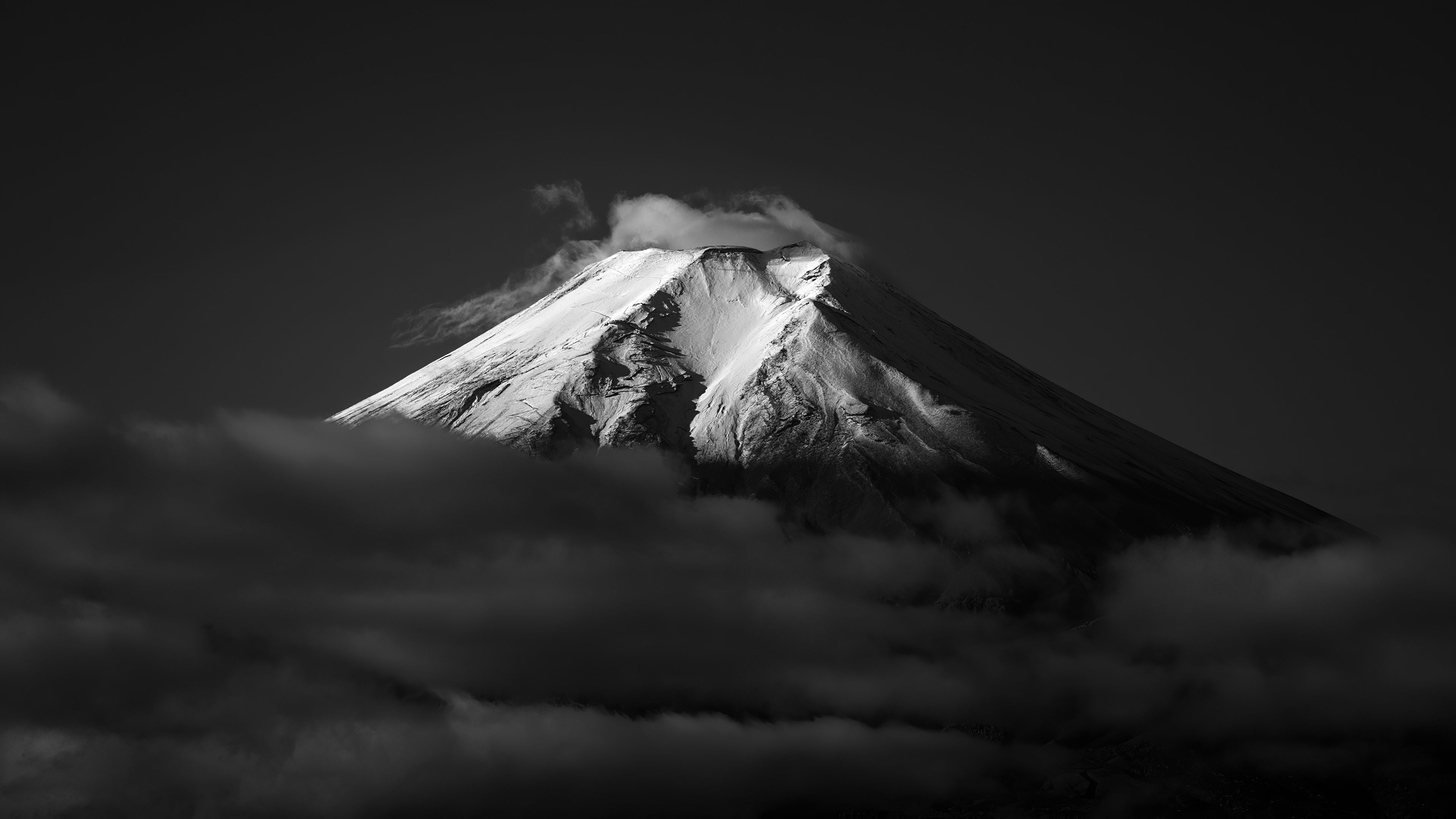 Mount Fuji Monochrome, HD Nature, 4k Wallpaper, Image, Background, Photo and Picture