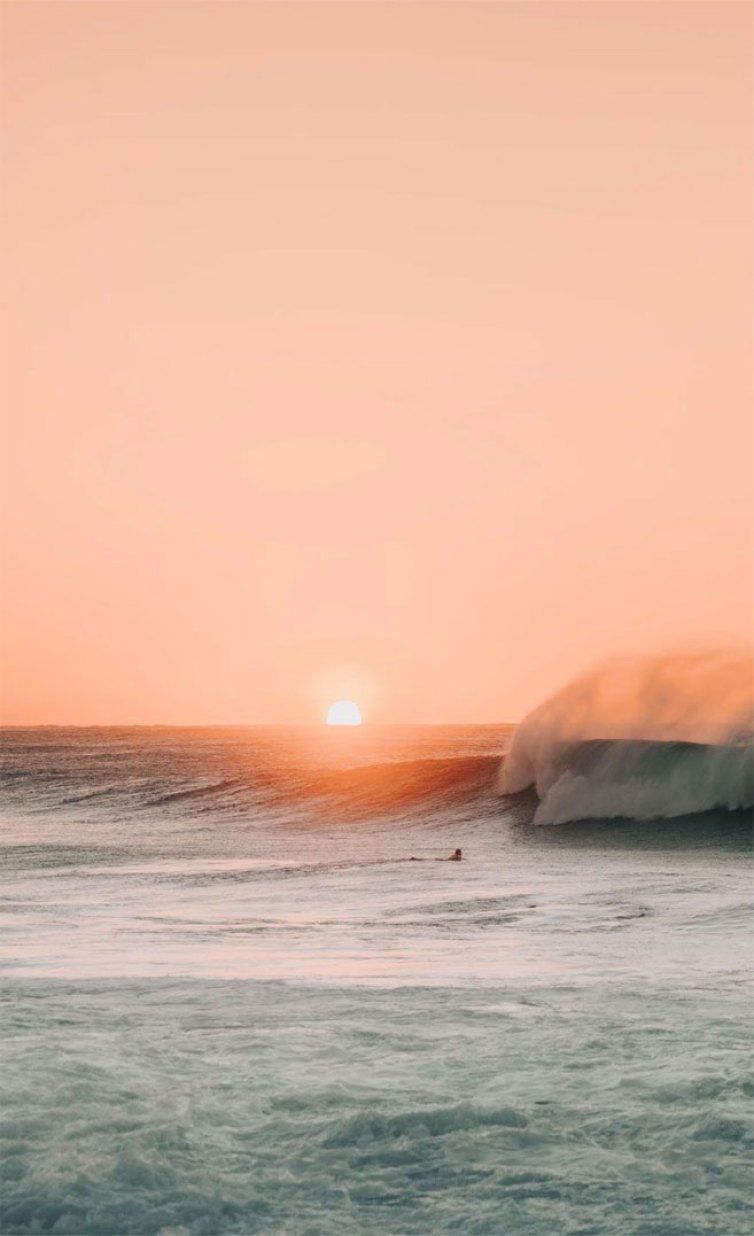 Peach sky beach iPhone wallpaper, Sunset beach iphone wallpaper