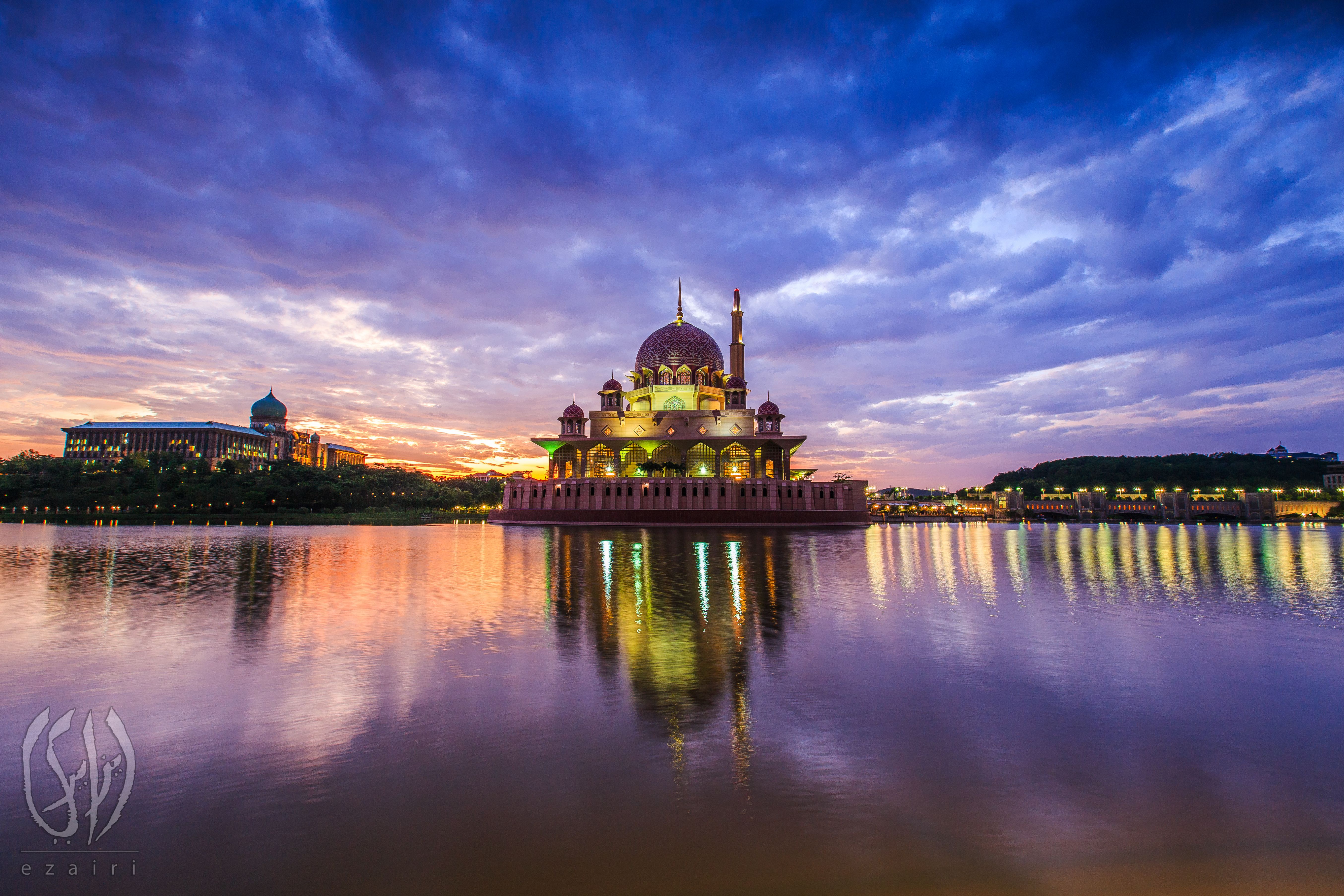 Putra Mosque Putrajaya Twilight Malaysia Wallpaper:5417x3611