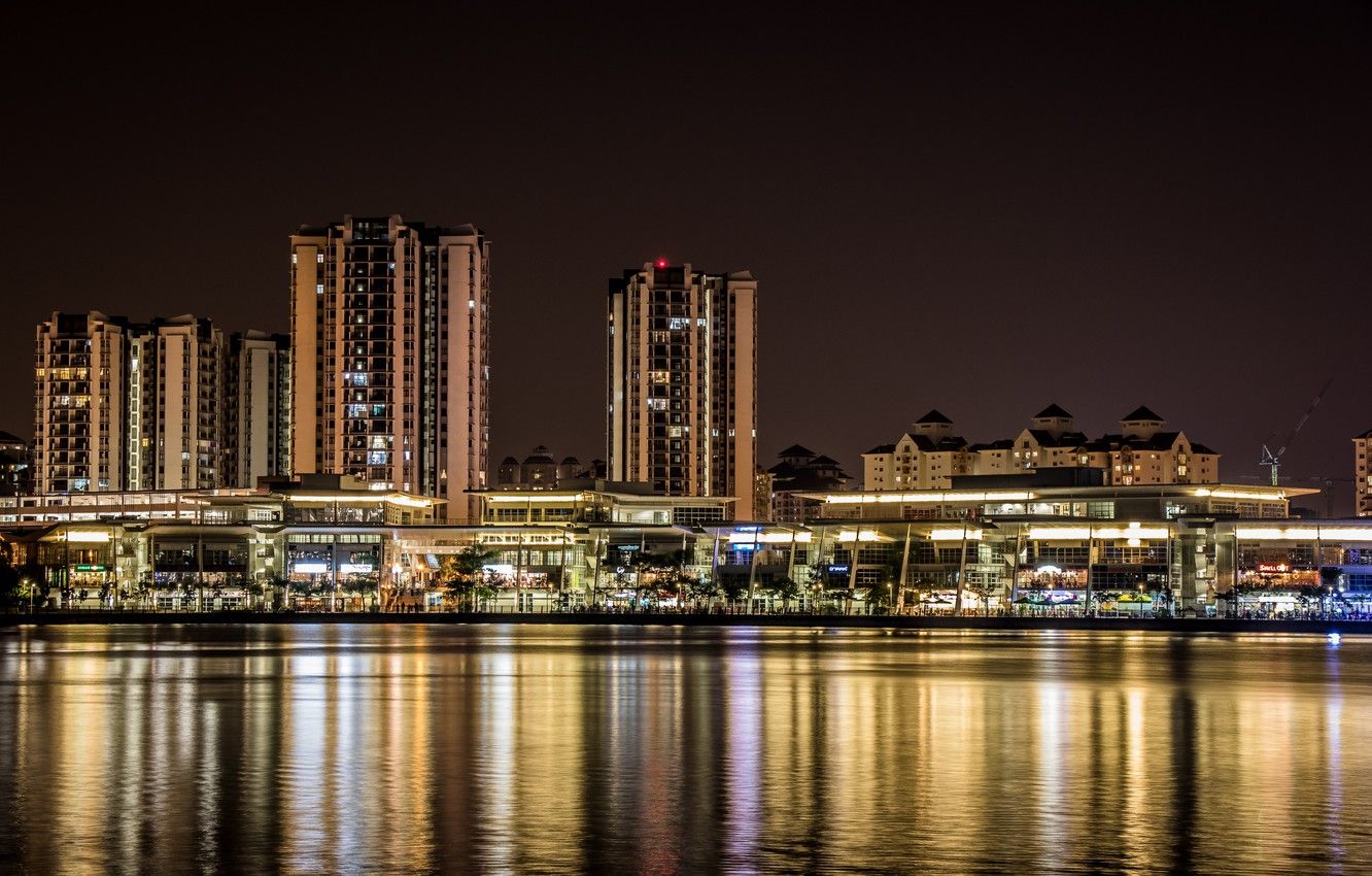 Wallpaper city, light, night, view, malaysia, putrajaya image for desktop, section город