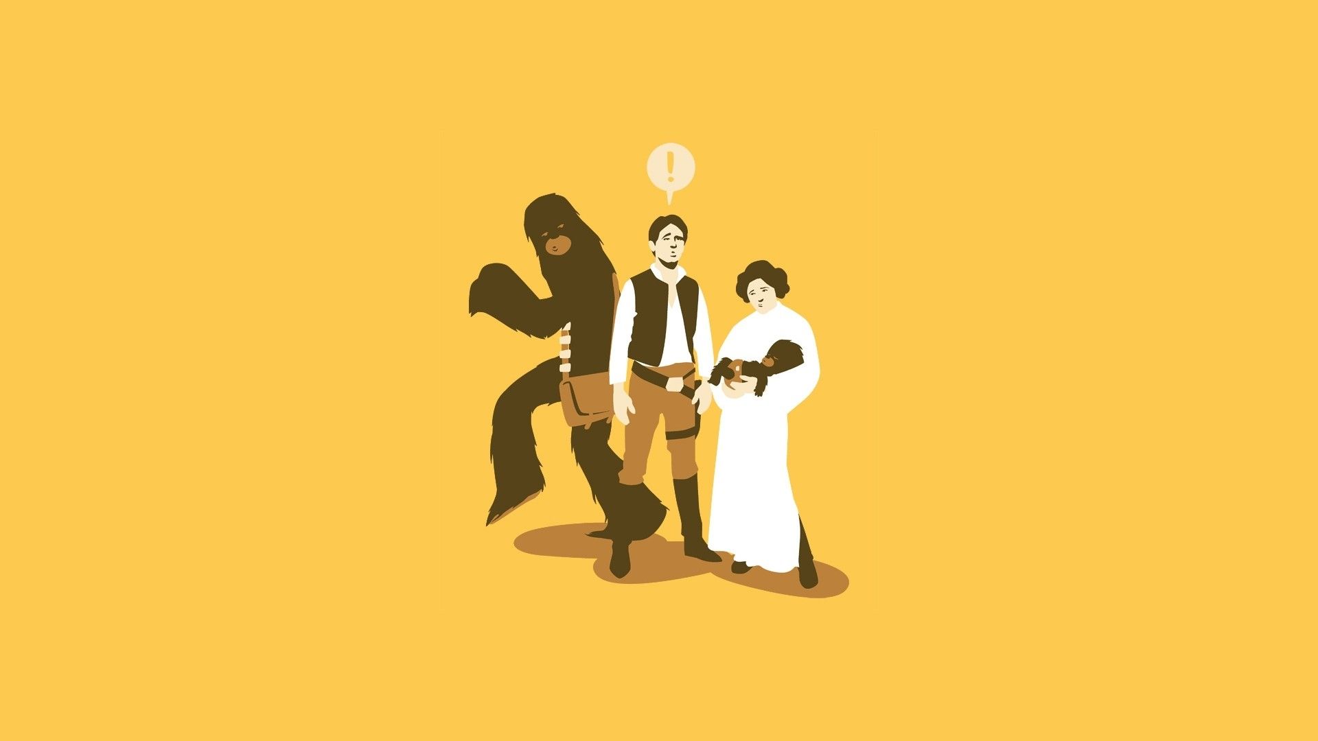 cartoons abstract star wars han solo chewbacca leia organa solid simplistic simple 1920x1080 wall