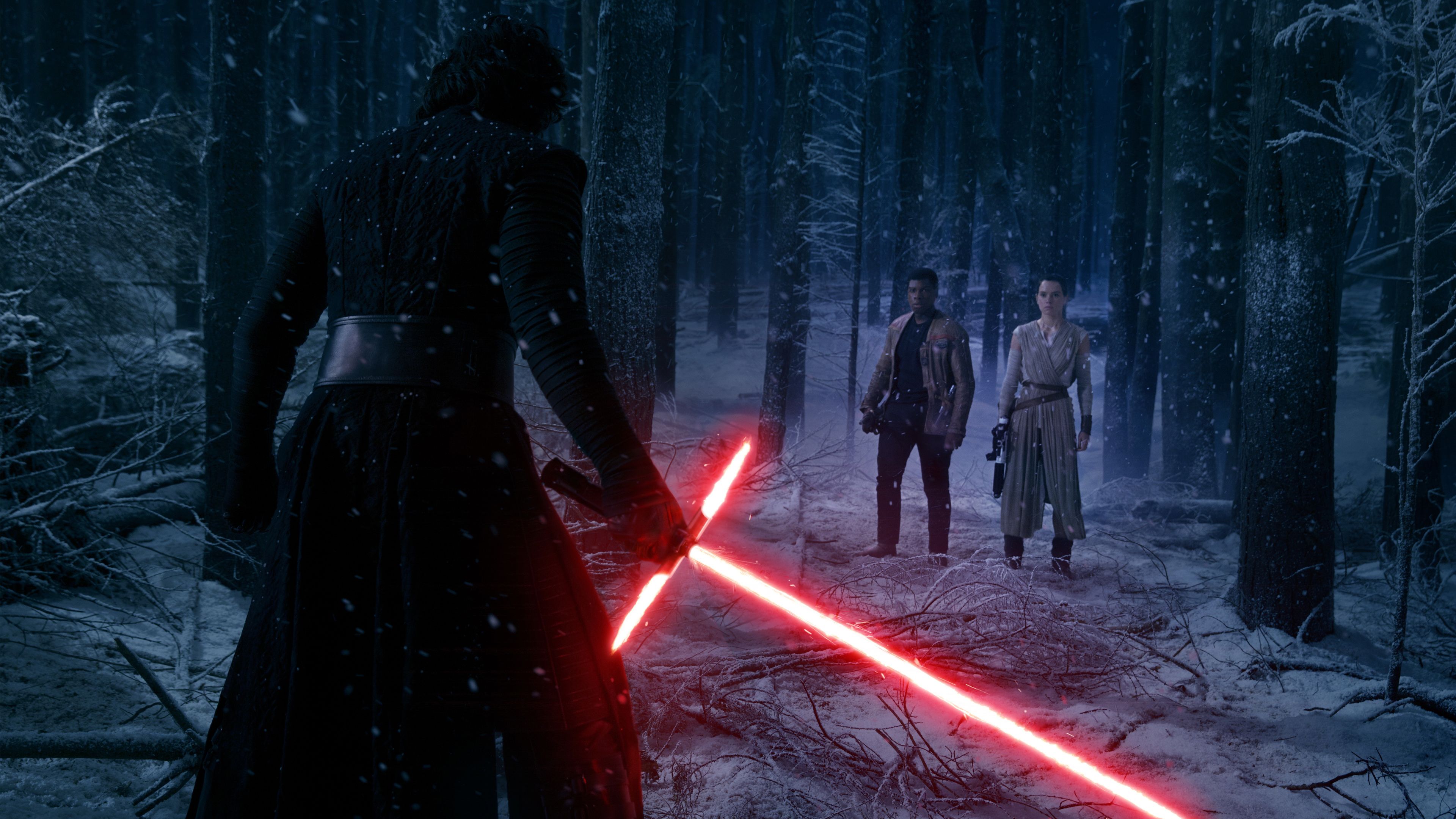 Star Wars Kylo Ren Lightsaber Finn Rey Ultra HD Wallpaper