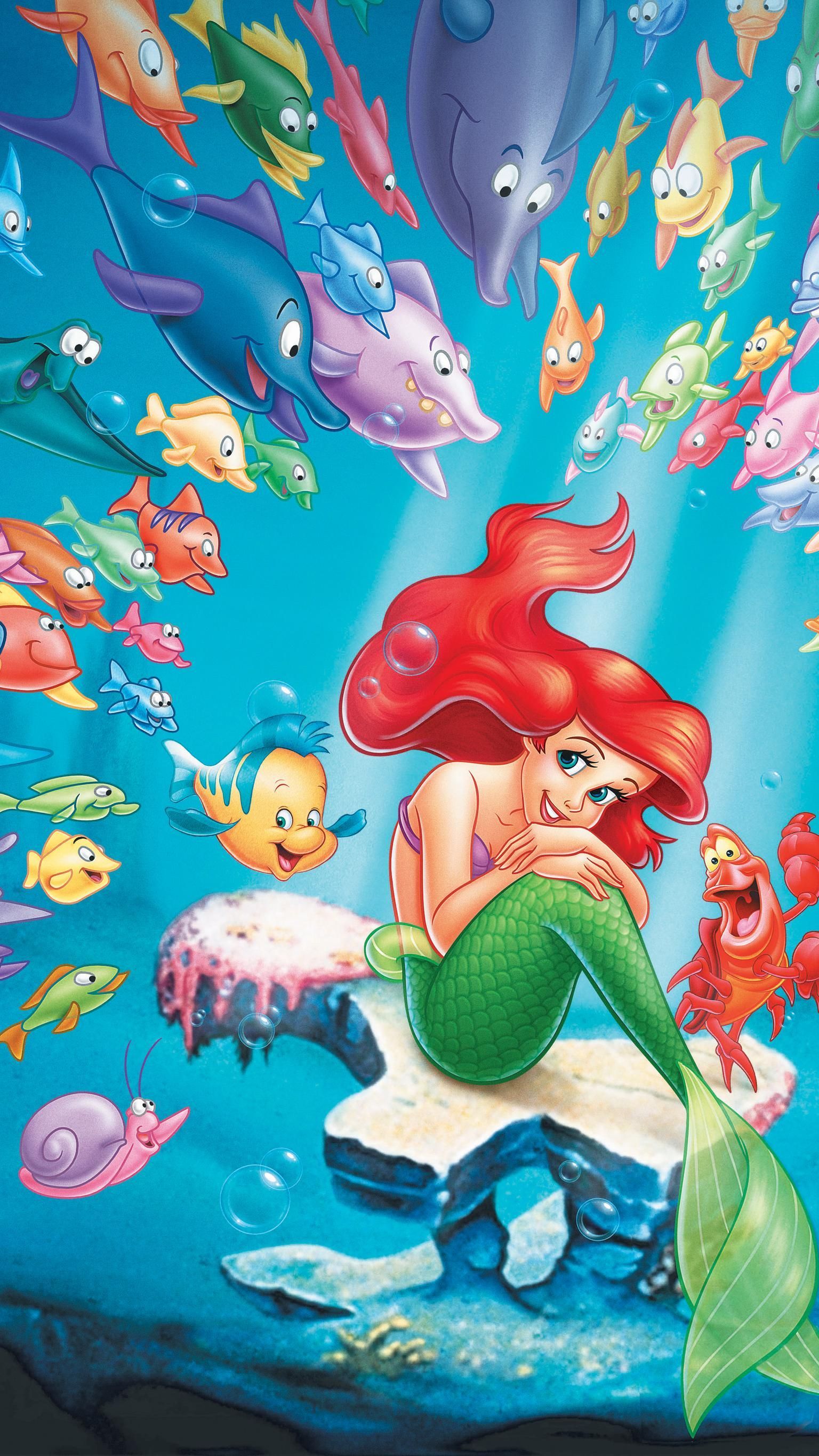 The Little Mermaid (1989) Phone Wallpaper. Moviemania. Mermaid wallpaper, Little mermaid wallpaper, Disney characters poster