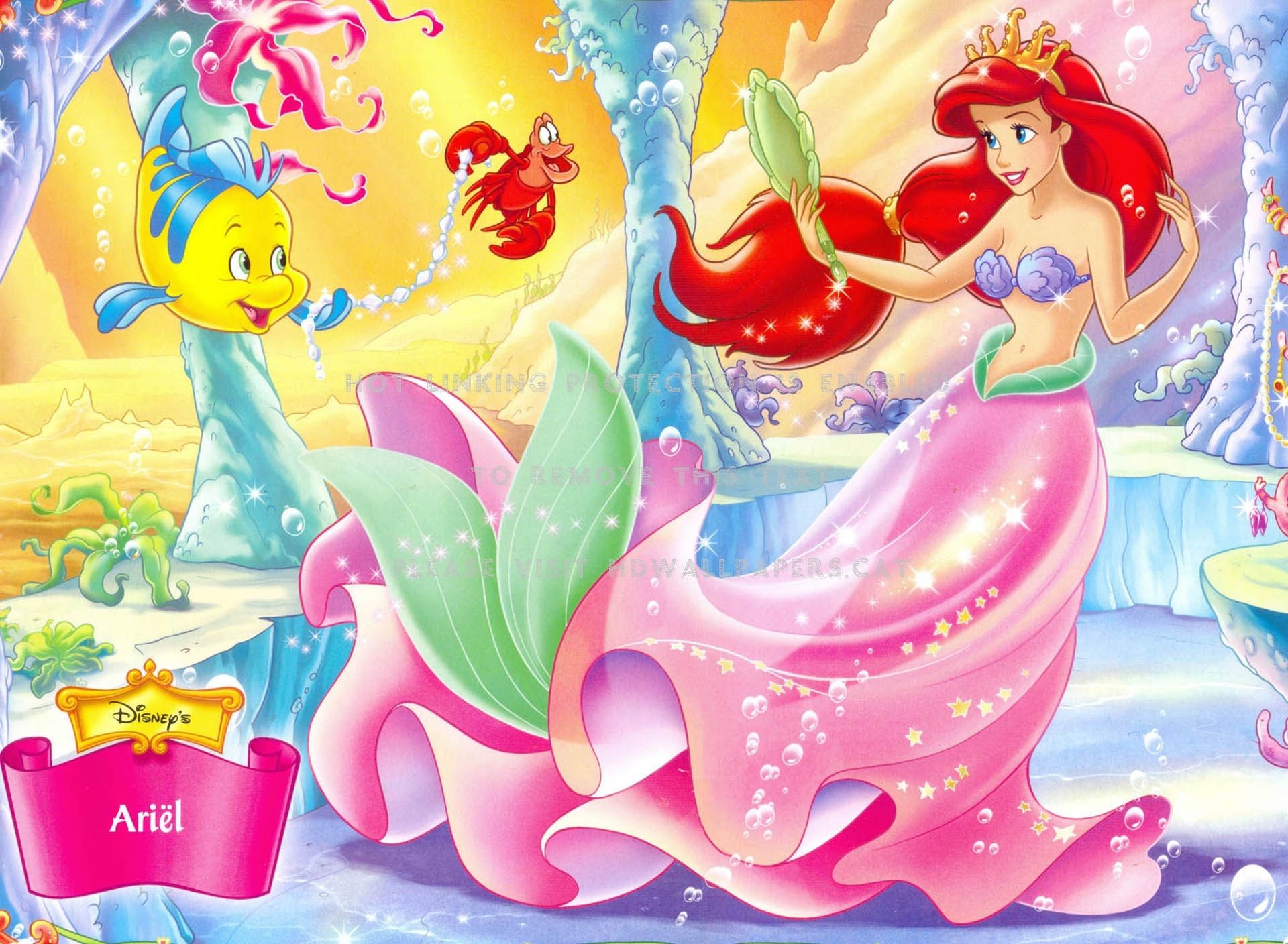 Ariel flounder disney the little mermaid HD Wallpaper