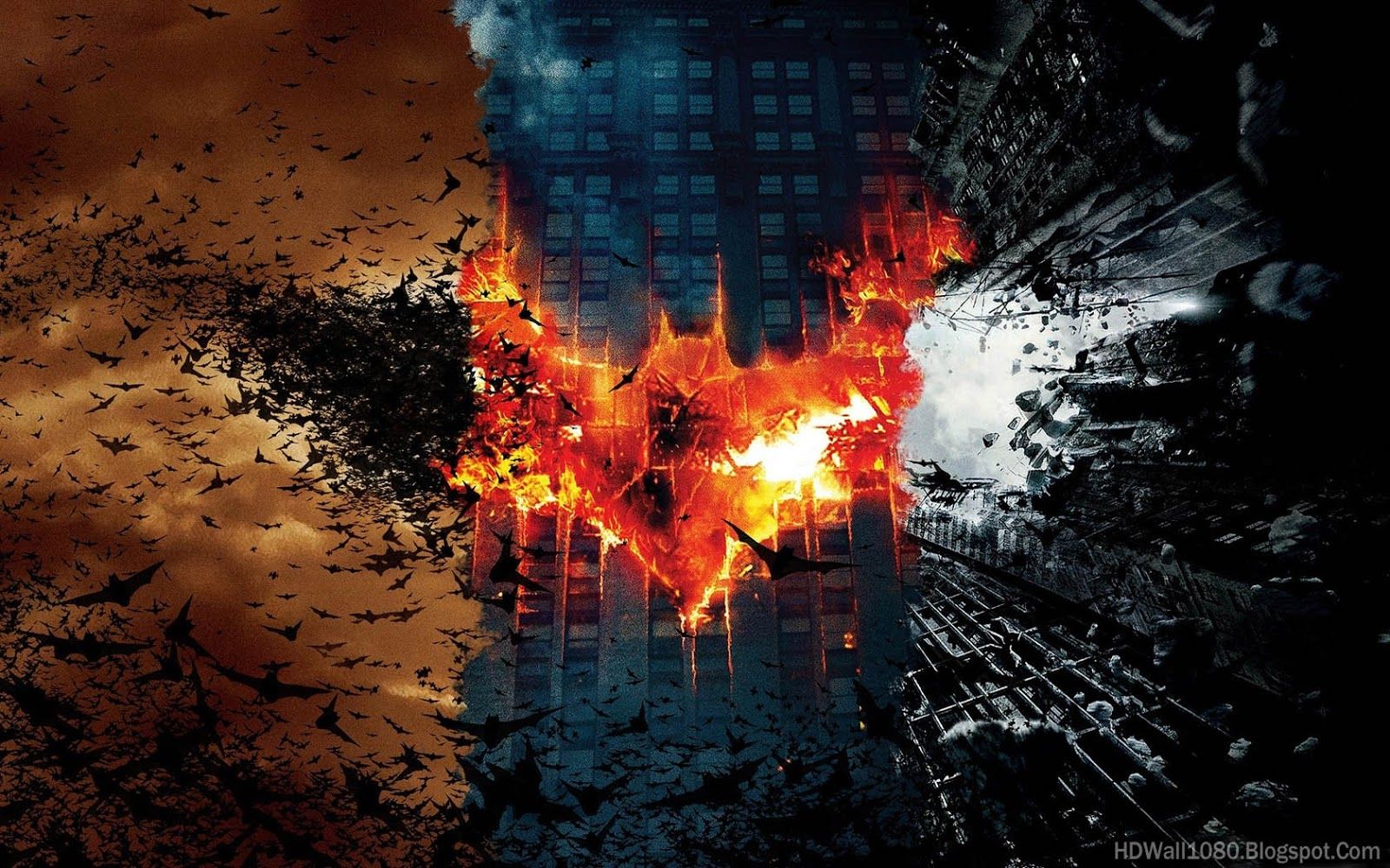 HD PC Desktop Wallpaper: Batman Trilogy Fire Wallpaper HD
