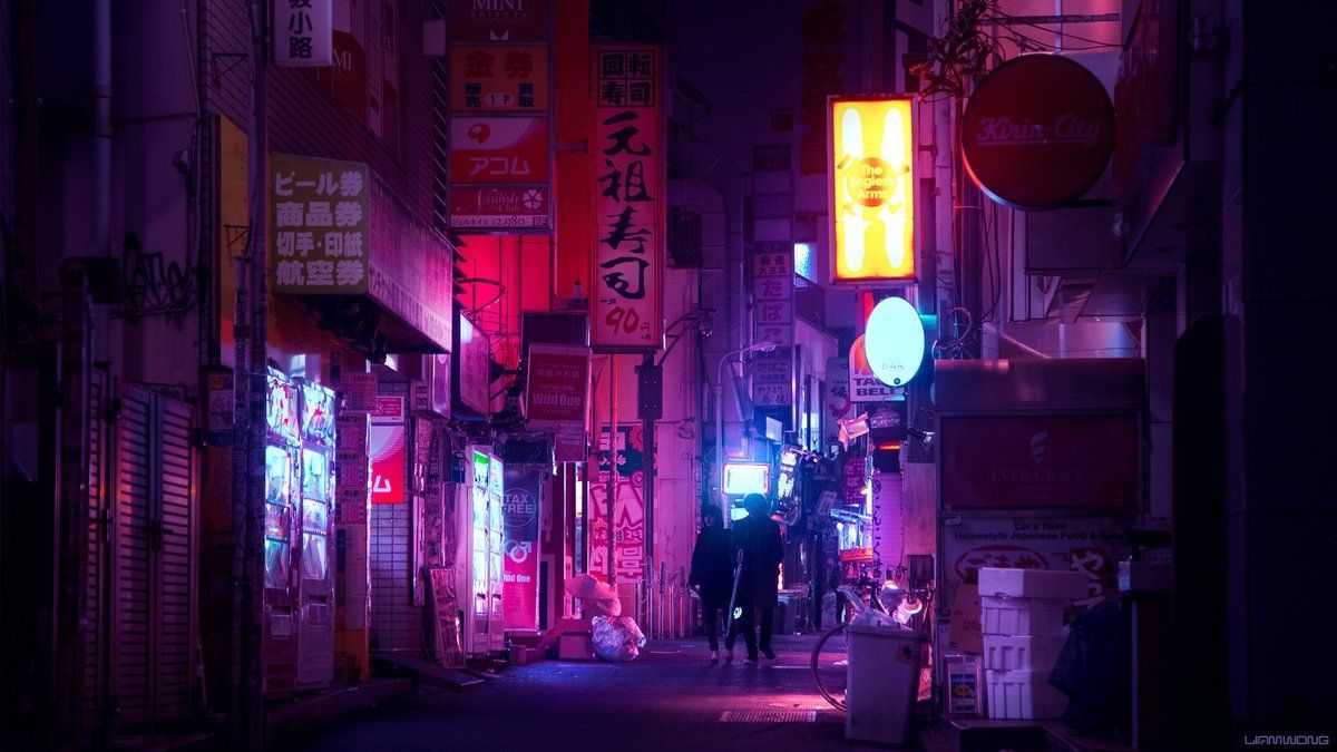 aes • neon. Tokyo night, Japan street aesthetic wallpaper, Neon noir