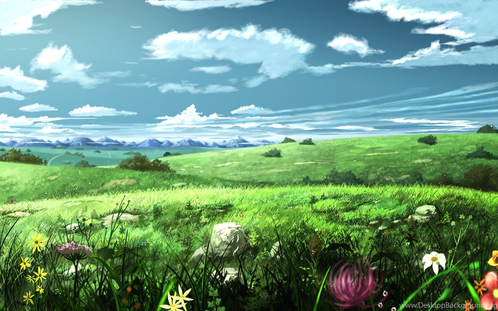 Green Anime Scenery Wallpapers Wallpaper Cave 8001