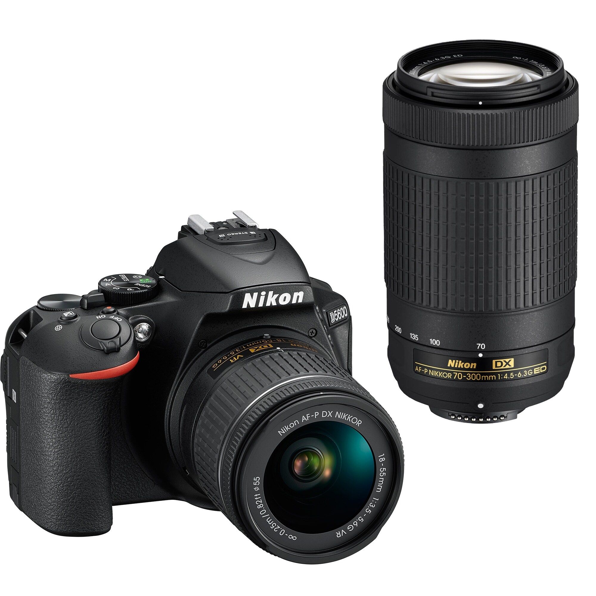 Nikon D5600 DSLR Camera With 18 55mm And 70 300mm Lenses & Card Bundle