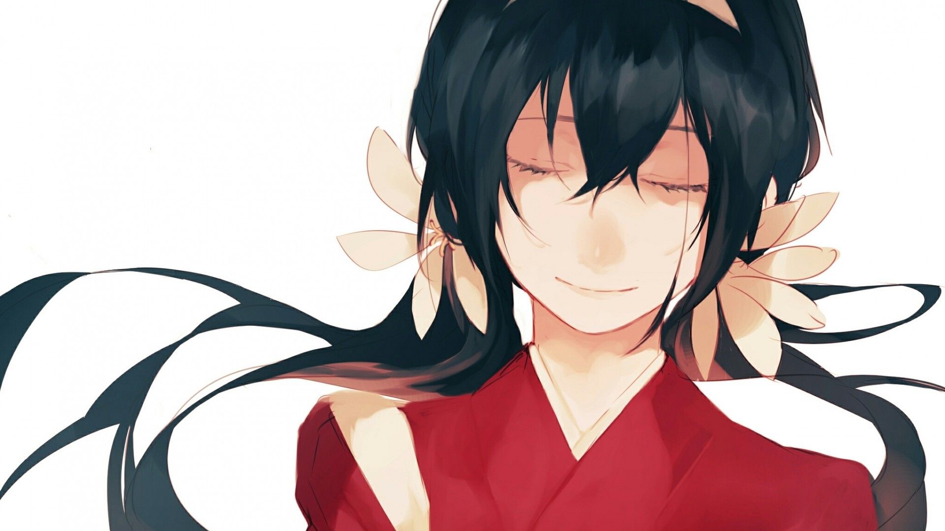 Download 1920x1080 Bungou Stray Dogs, Izumi Kyouka, Closed Eyes, Black Hair Wallpaper for Widescreen