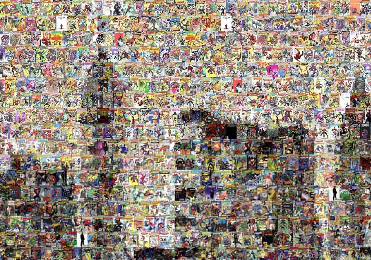 Spiderman Mosaic Marvel Comics Collage Multi Dual Screen Wallpaper. Desktop Background