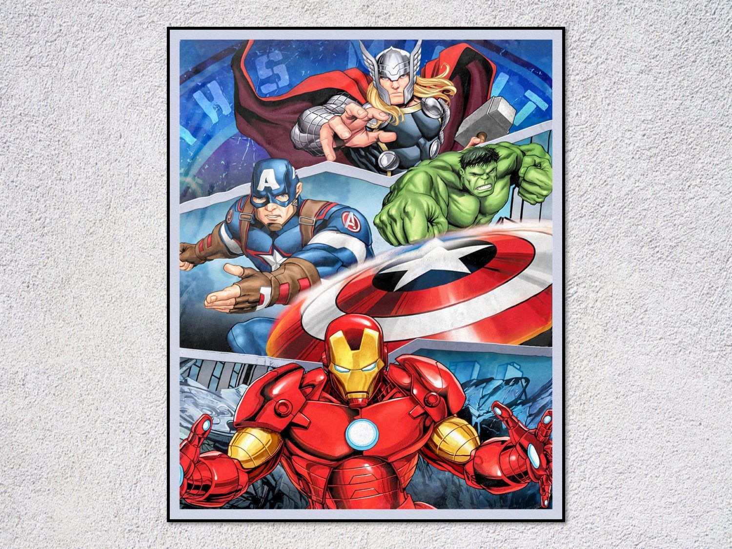 Marvel Superheroes Collage Poster Superhero Illustration