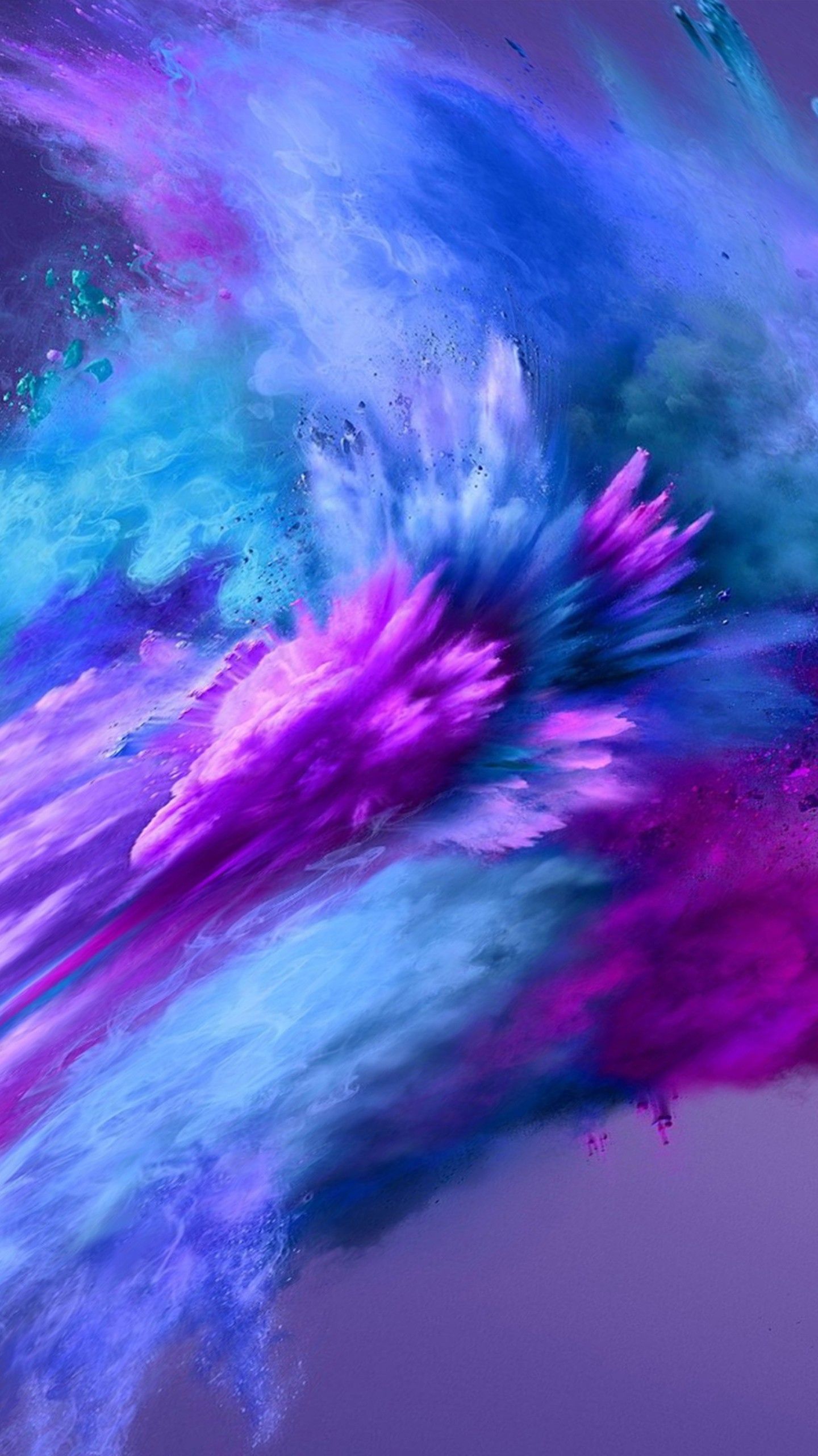 Blue Pink Color Powder Spray 4K HD Abstract Wallpaper