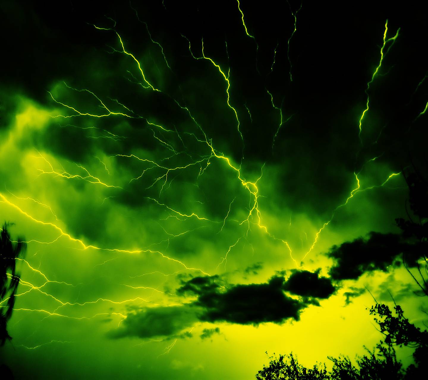 fluffy neon green lightning