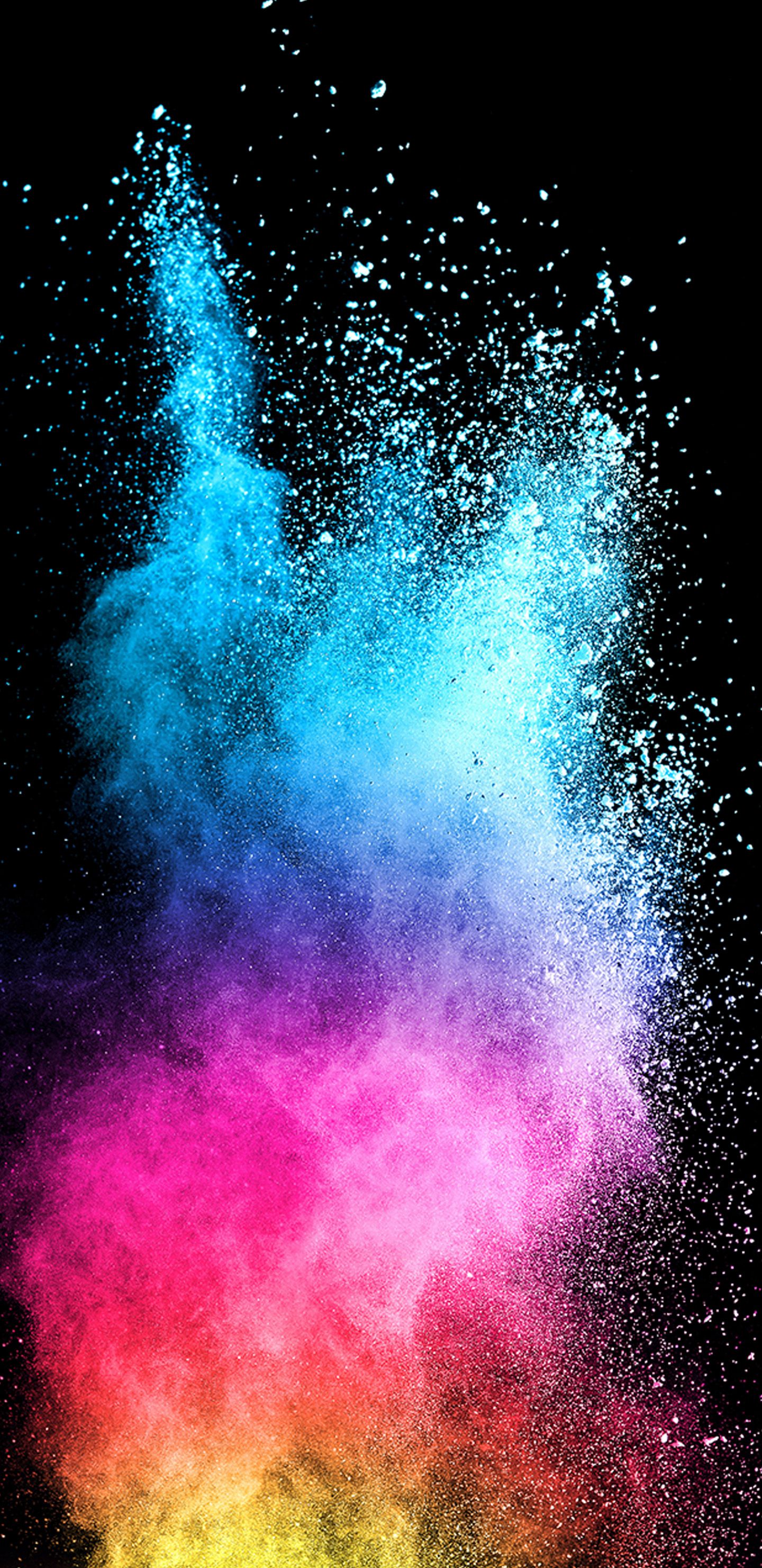 Abstract Colorful Powder with Dark Background for Samsung Galaxy S9 Series Wallpaper Wallpaper. Wallpaper Download. High Resolution Wallpaper