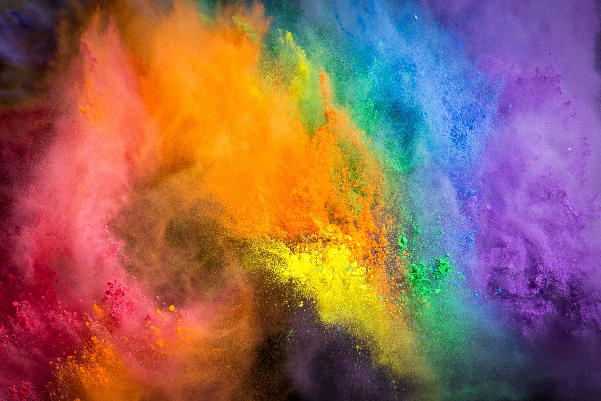 Flash of Color. Painting, Powder paint, Holi powder