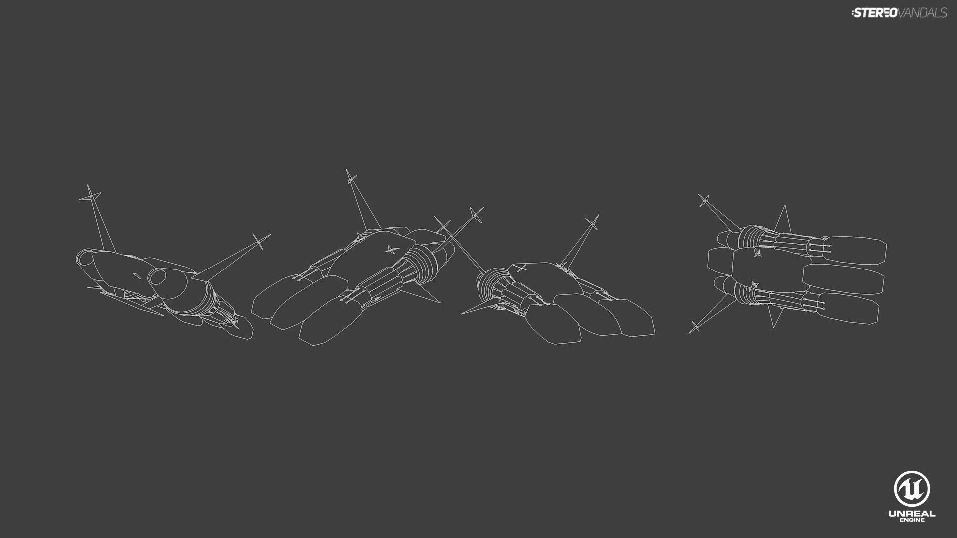 3D Space Ship Im Modelling in C4D Wireframe HD wallpaper