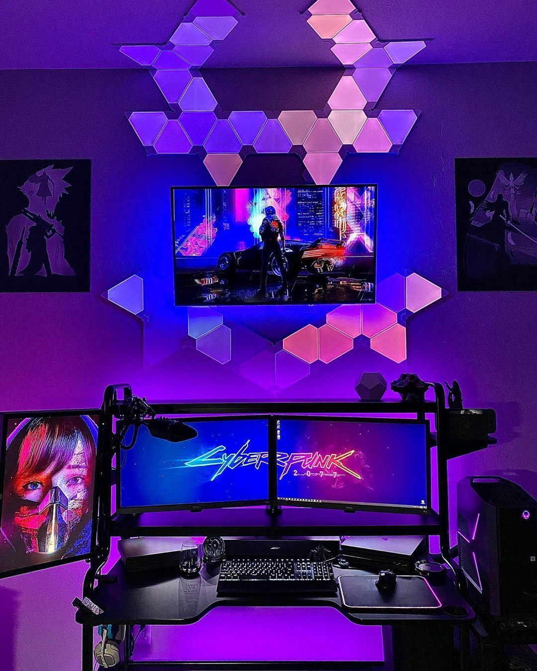 So many great wallpaper to choose from Cyberpunk. Gaming room setup, Home studio setup, Girly gaming setup
