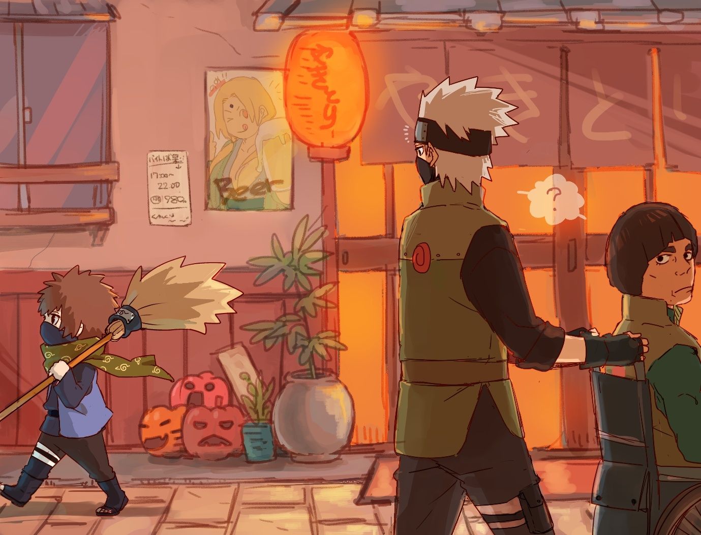 kakashi and might guy and hoki club Wallpaper