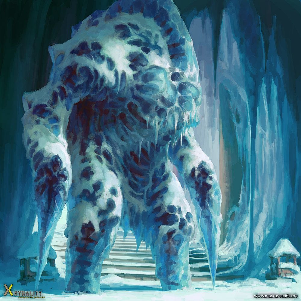 Ice Golem, Markus Neidel. Fantasy monster, Elemental creatures, Ice golem